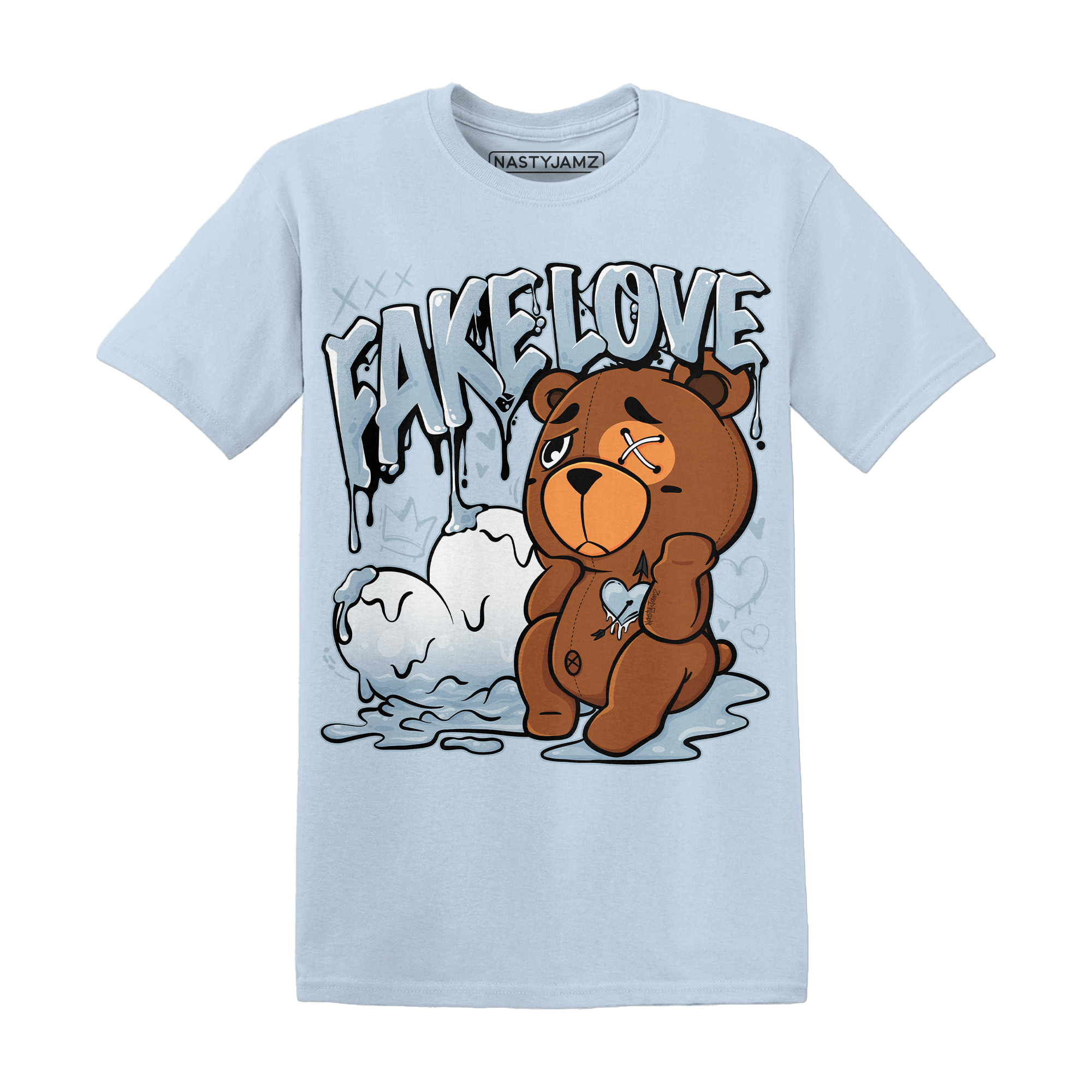 Blue Grey 13s T Shirt Match Fake Love BER - NastyJamz