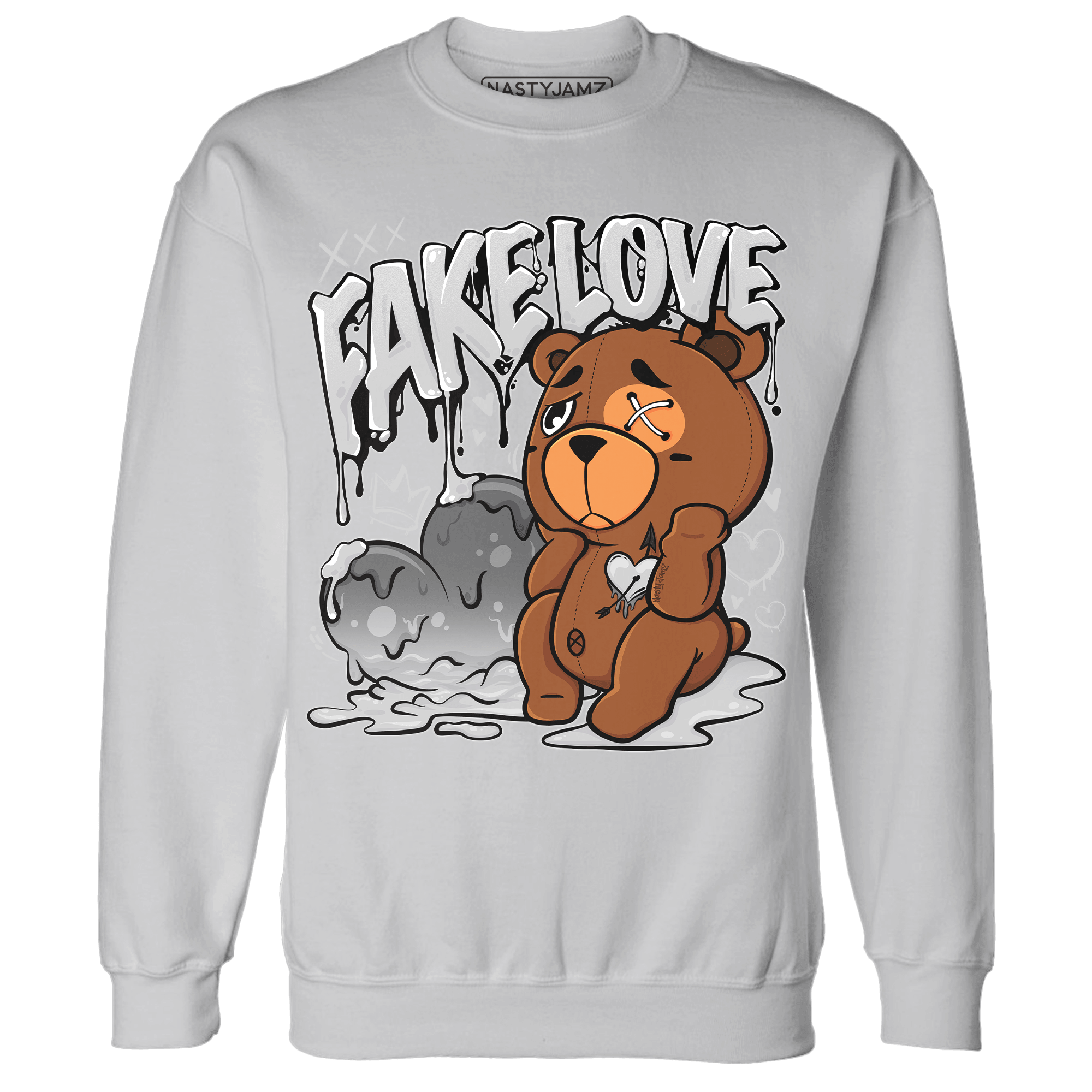 Retro High OG Black White 1s Sweatshirt Match Fake Love BER - NastyJamz