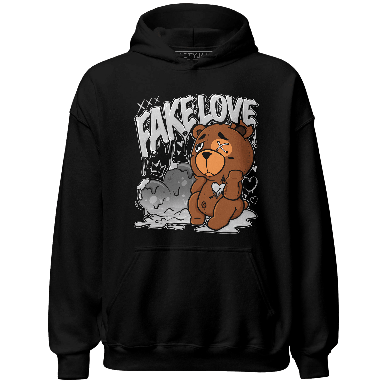 Retro High OG Black White 1s Hoodie Match Fake Love BER - NastyJamz