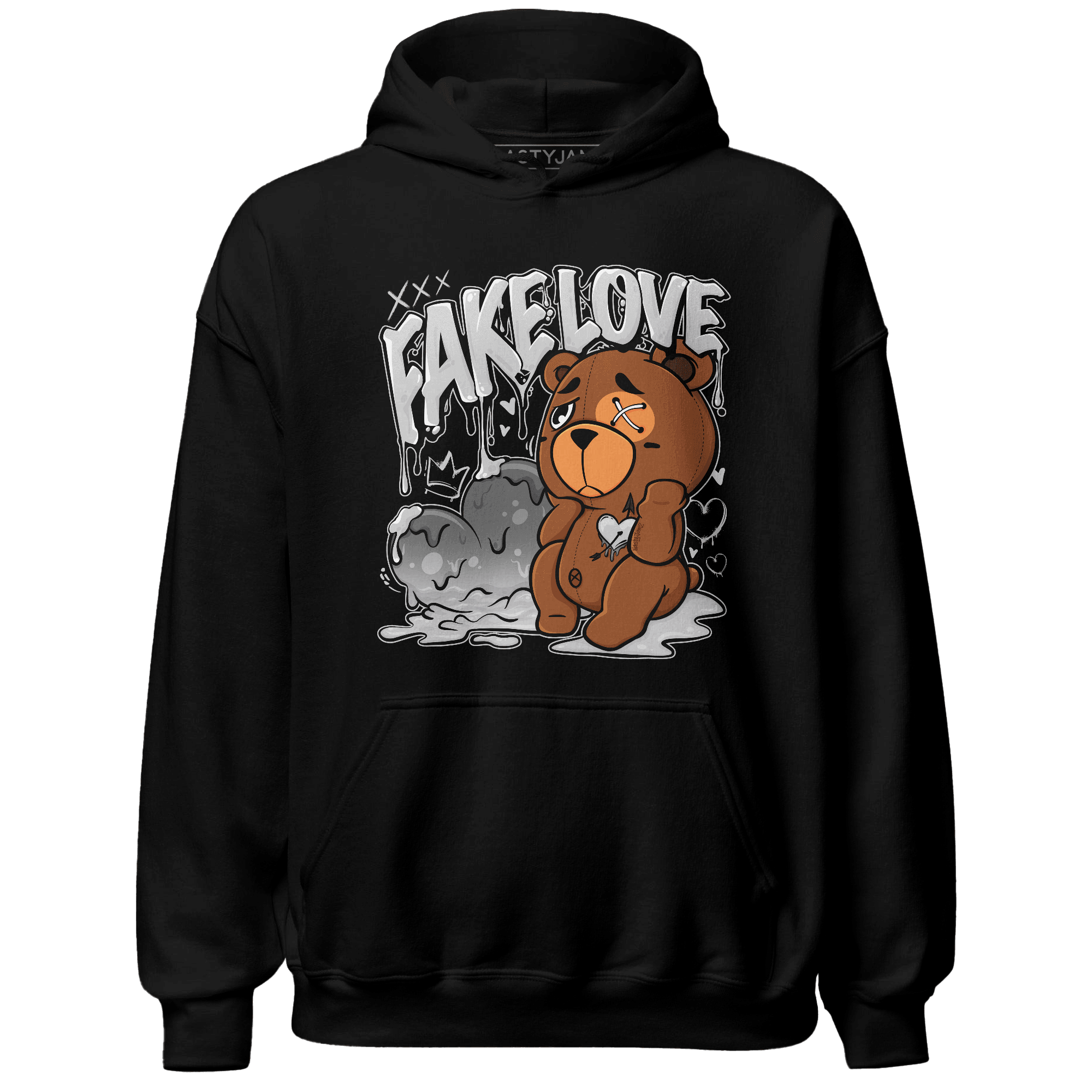 Retro High OG Black White 1s Hoodie Match Fake Love BER - NastyJamz
