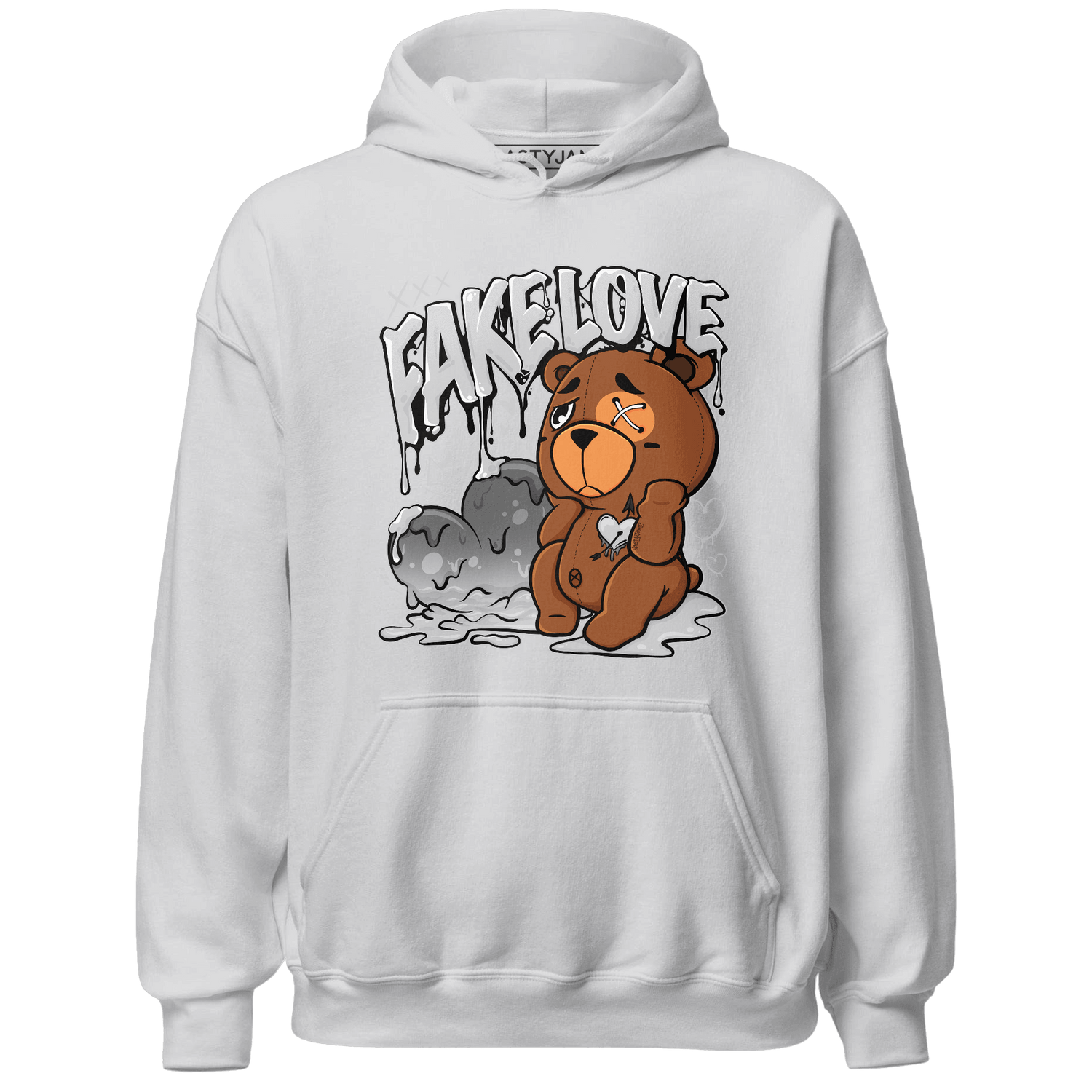 Retro High OG Black White 1s Hoodie Match Fake Love BER - NastyJamz