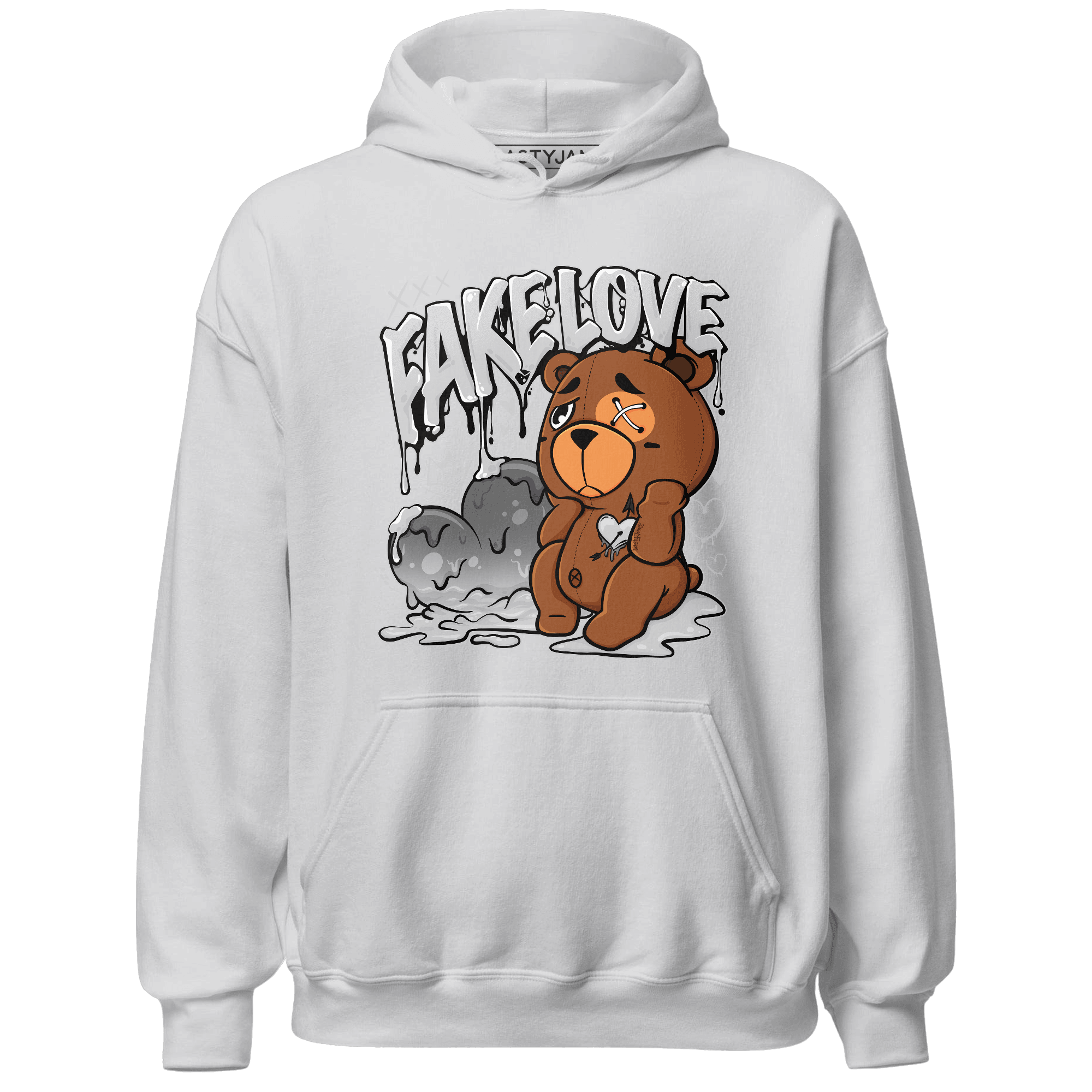 Retro High OG Black White 1s Hoodie Match Fake Love BER - NastyJamz