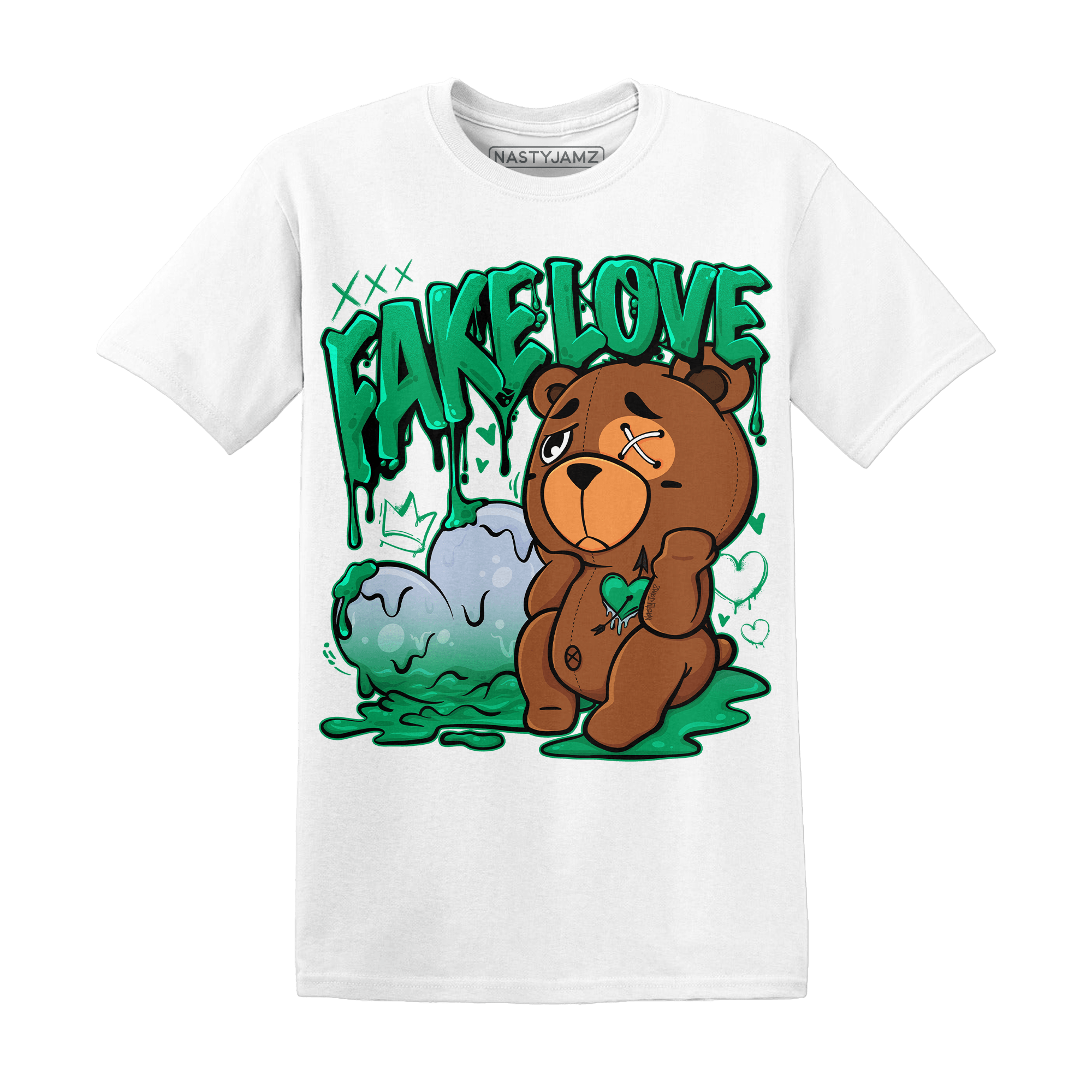 Lucky Green 5s T Shirt Match Fake Love BER - NastyJamz