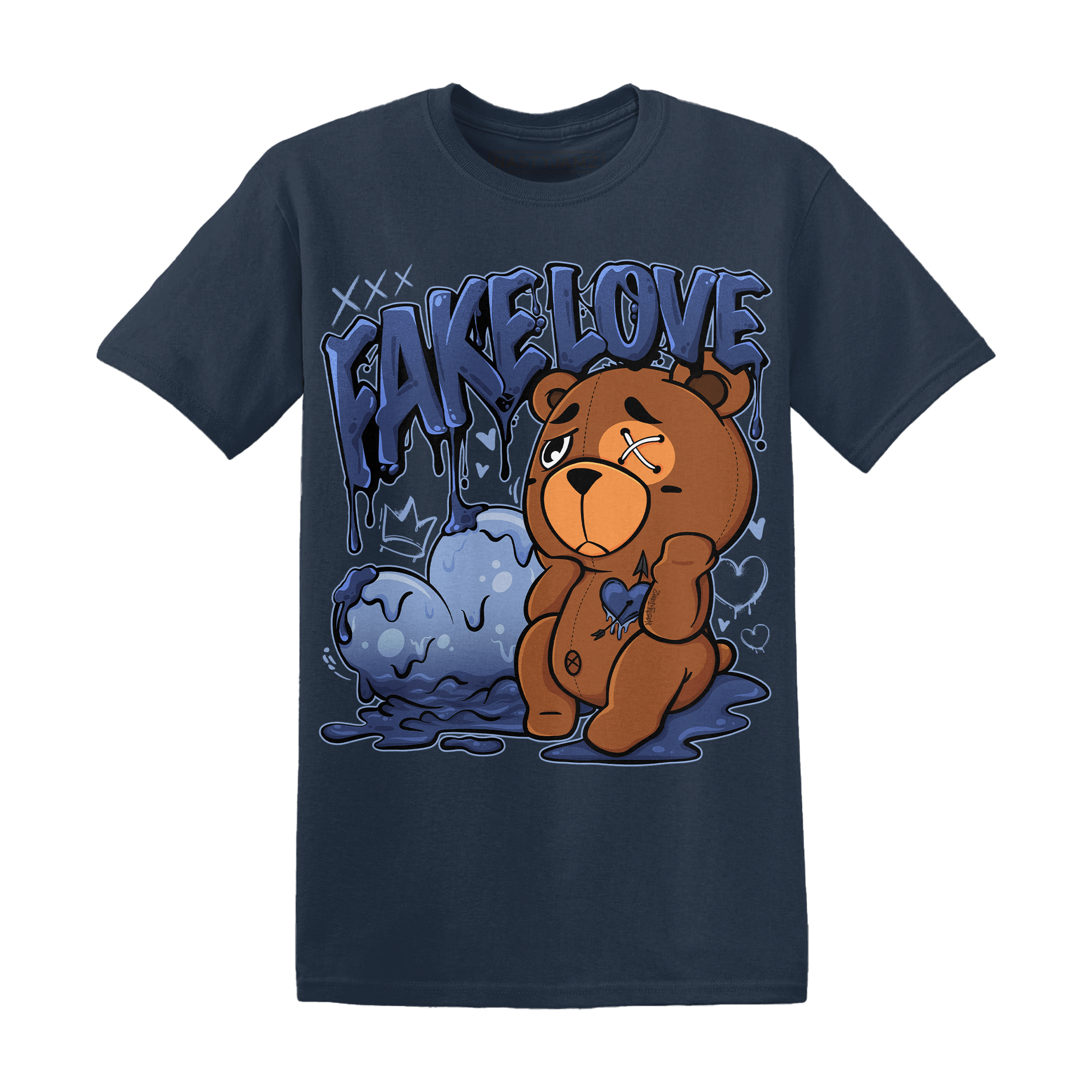 Midnight Navy 5s T Shirt Match Fake Love BER - NastyJamz
