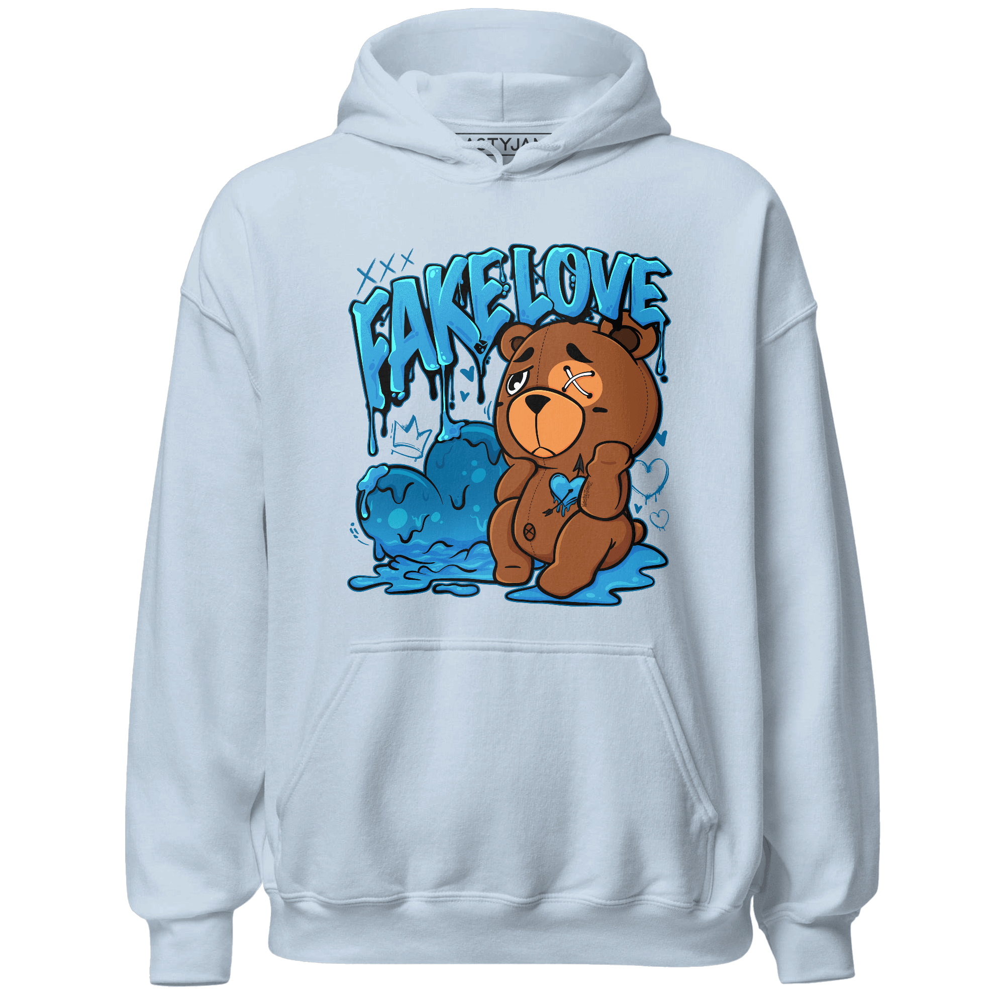Powder Blue 9s Hoodie Match Fake Love BER - NastyJamz