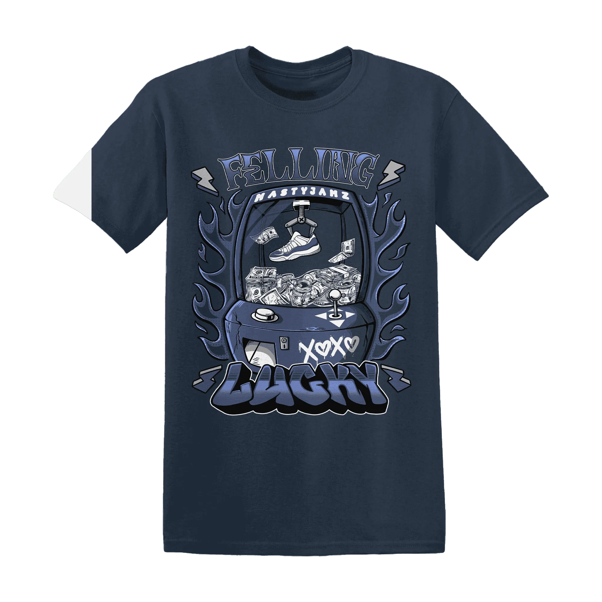 Low-Diffused-Blue-11s-T-Shirt-Match-Feeling-Lucky
