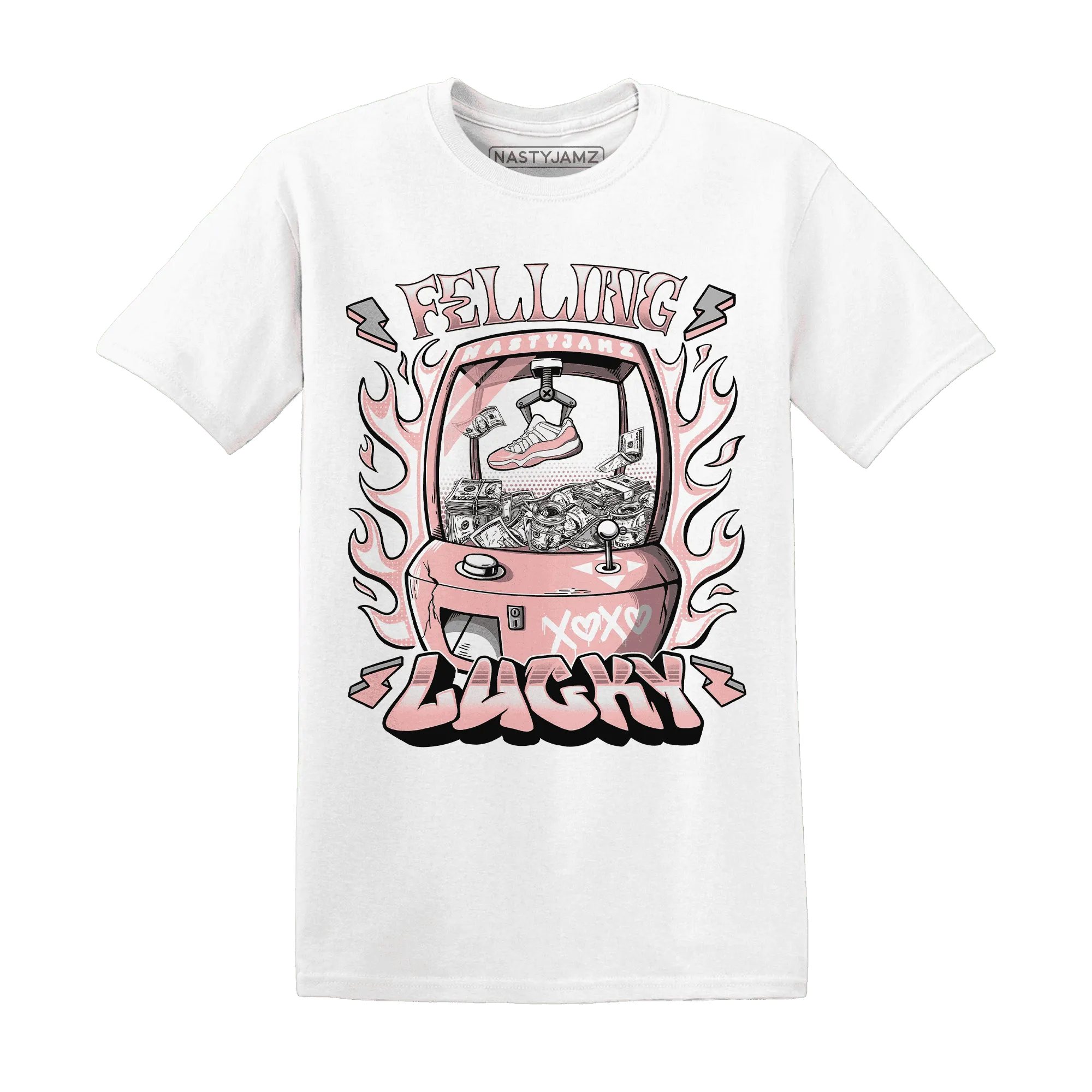 Low-Legend-Pink-11s-T-Shirt-Match-Feeling-Lucky