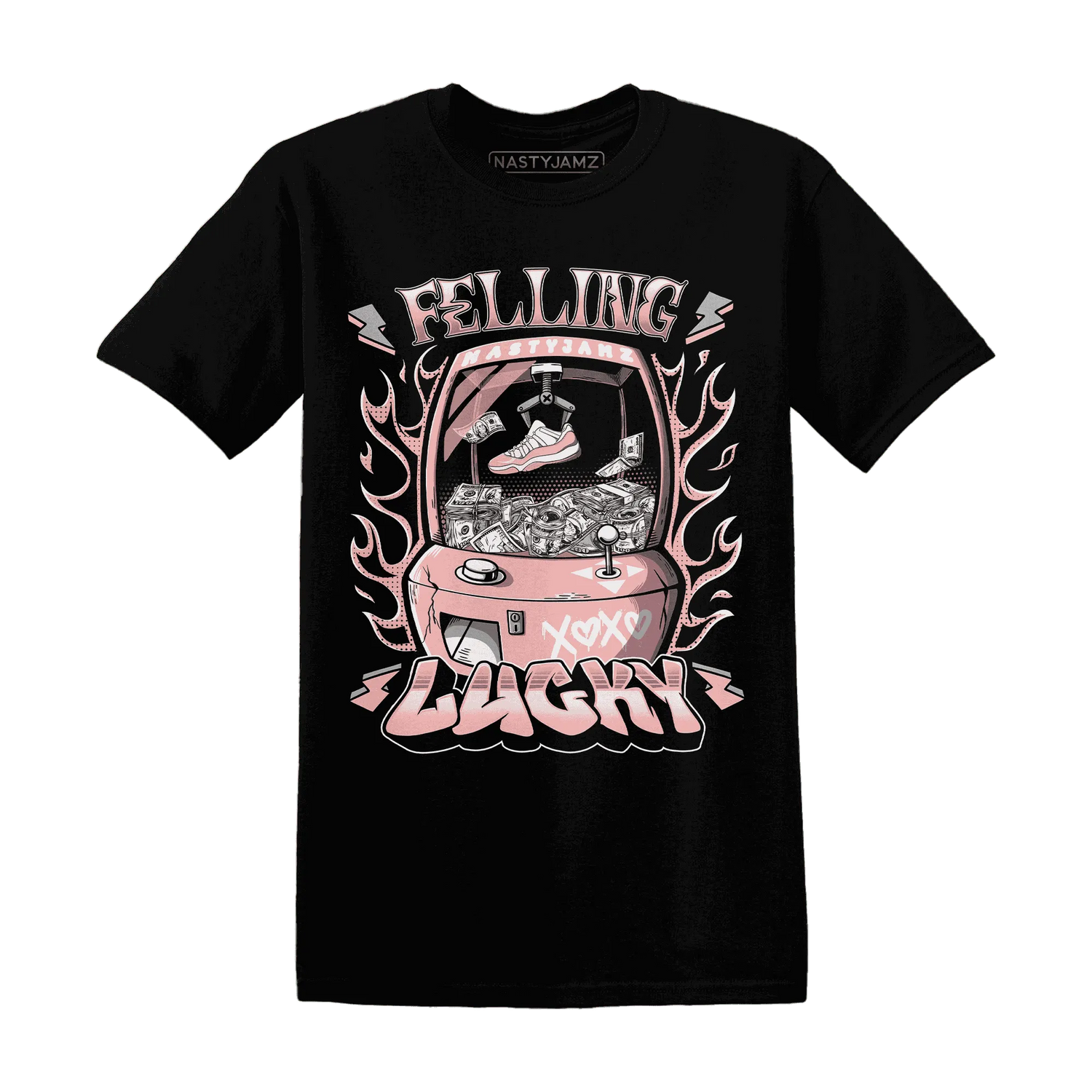 Low-Legend-Pink-11s-T-Shirt-Match-Feeling-Lucky