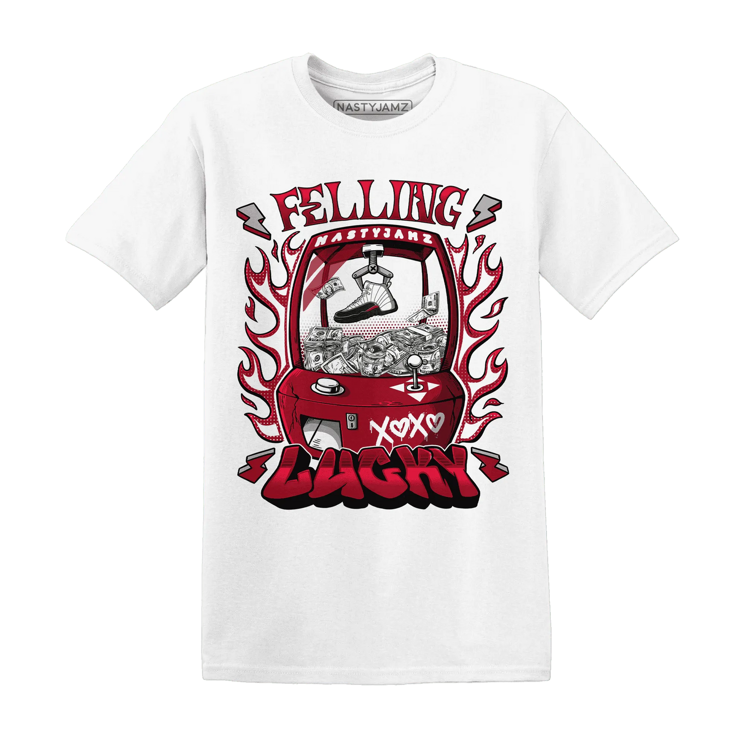 Retro-Red-Taxi-12s-T-Shirt-Match-Feeling-Lucky