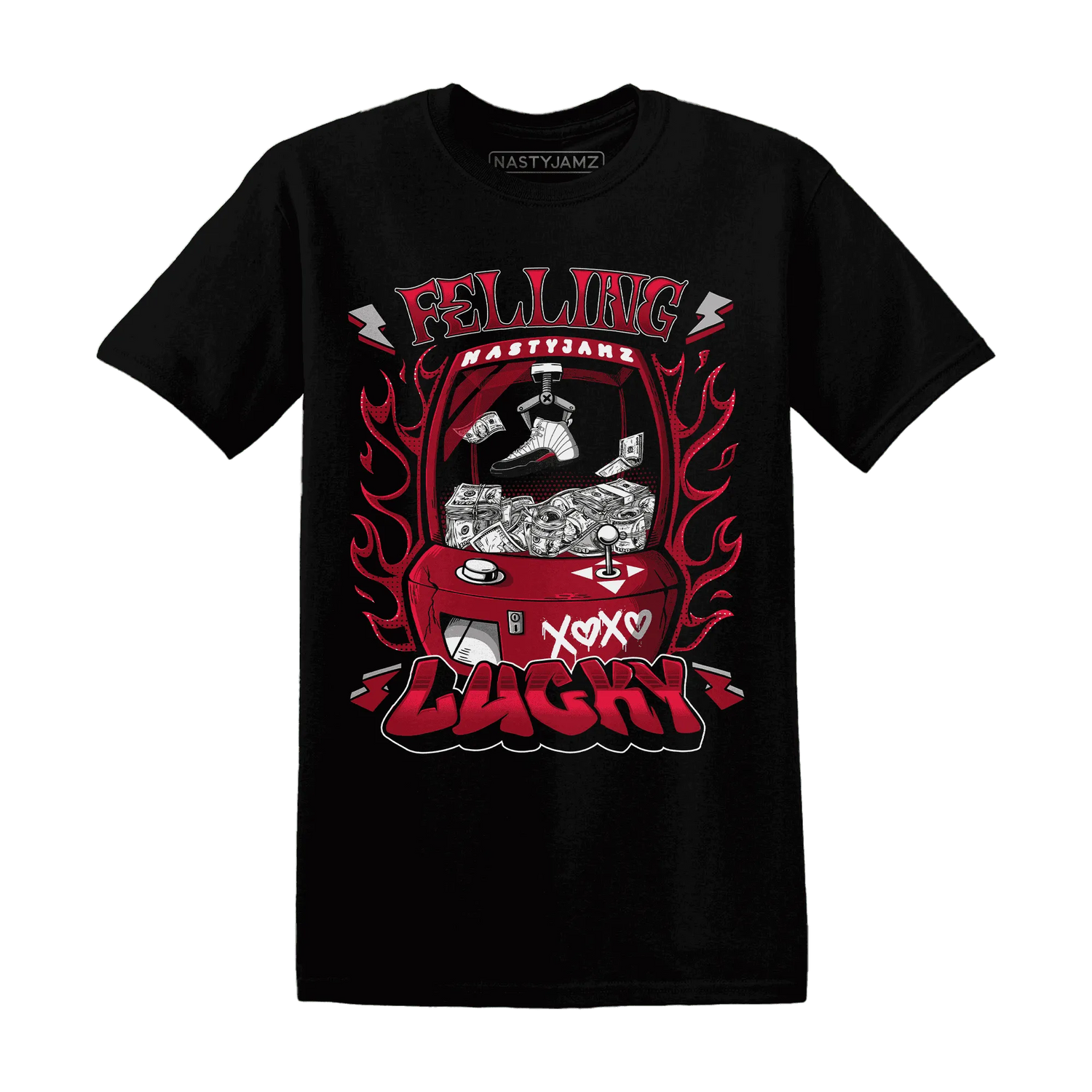 Retro-Red-Taxi-12s-T-Shirt-Match-Feeling-Lucky