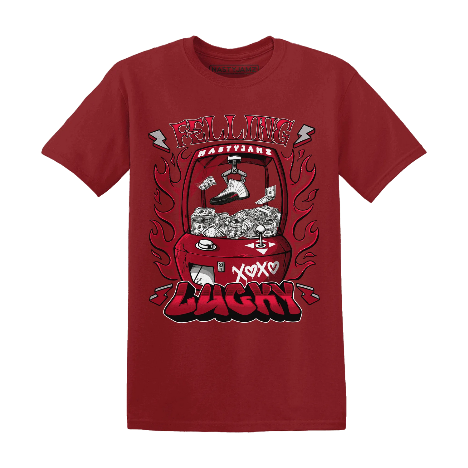 Retro-Red-Taxi-12s-T-Shirt-Match-Feeling-Lucky