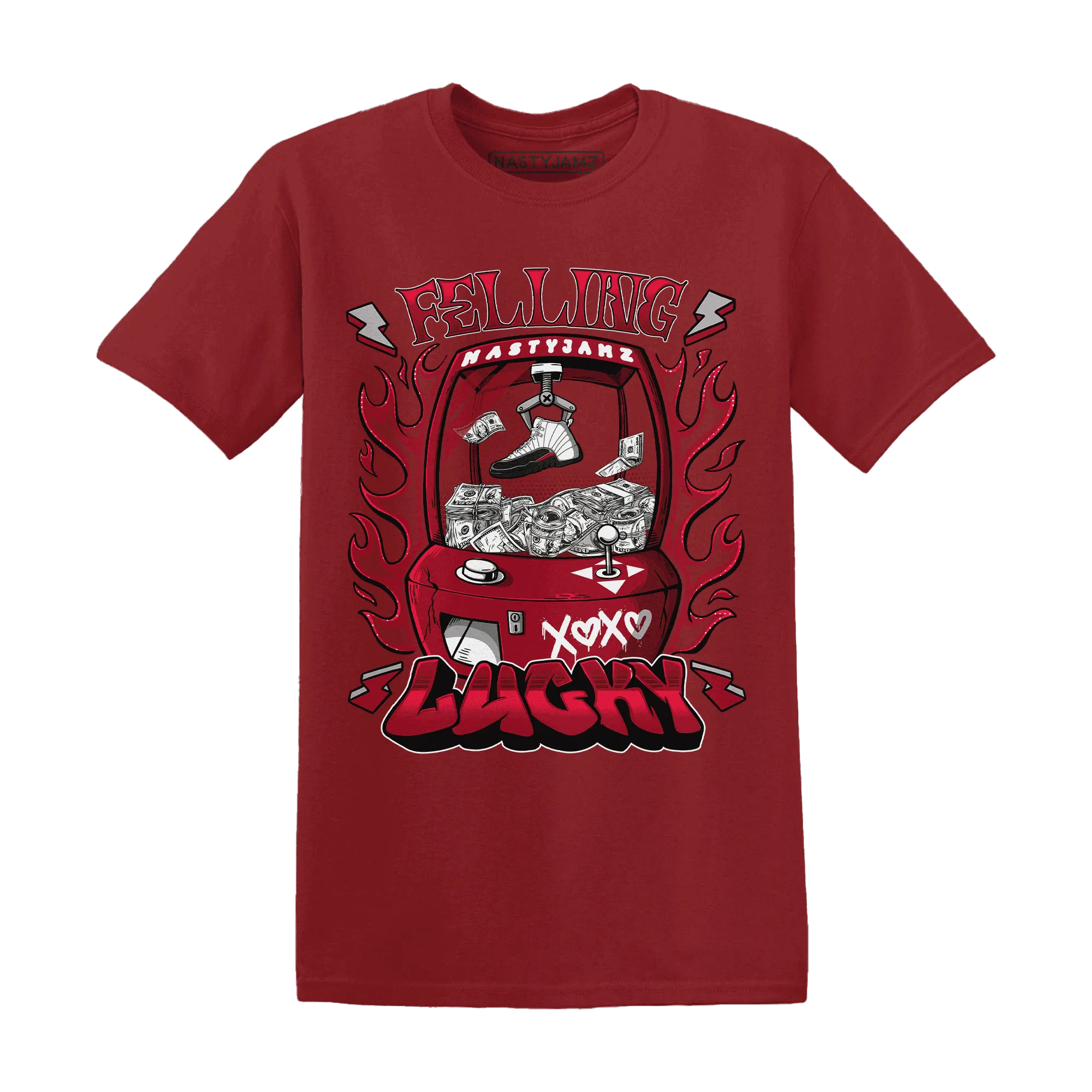 Retro-Red-Taxi-12s-T-Shirt-Match-Feeling-Lucky