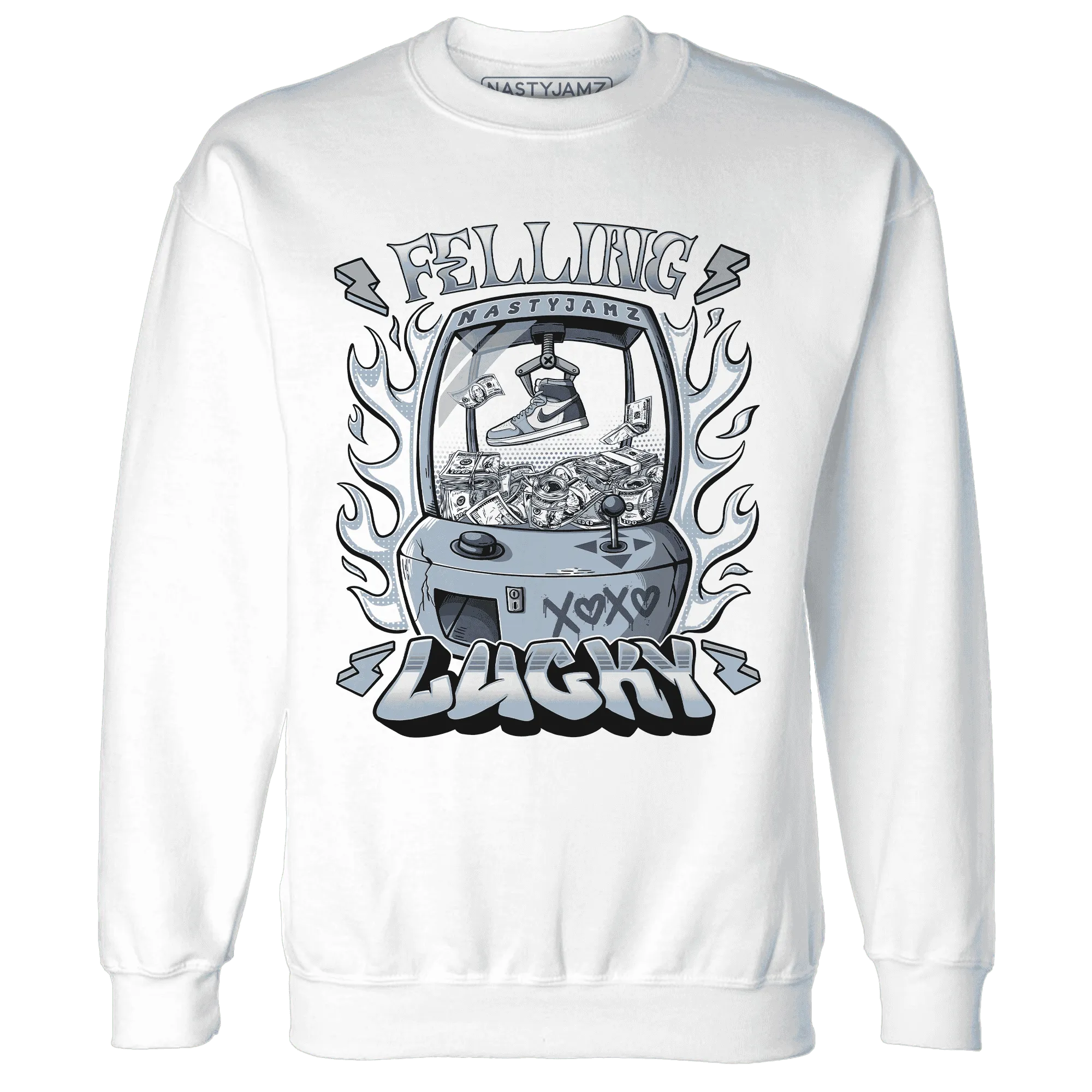 Mid-Diffused-Blue-Grey-1s-Sweatshirt-Match-Feeling-Lucky