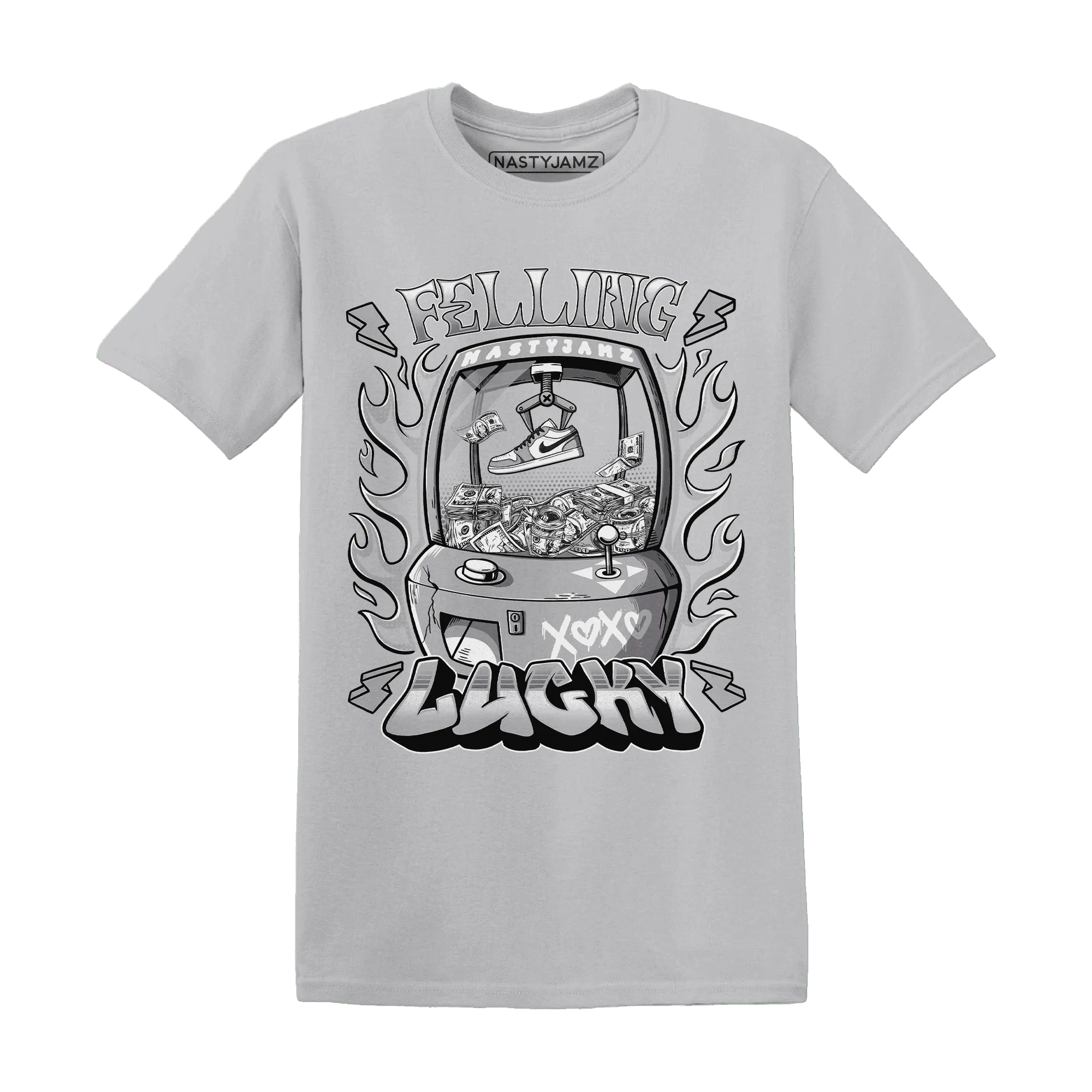 Wolf-Grey-1s-T-Shirt-Match-Feeling-Lucky