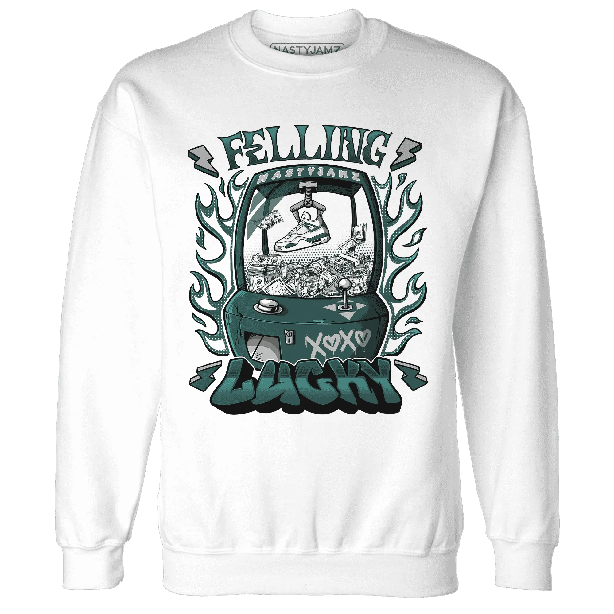 Oxidized-Green-4s-Sweatshirt-Match-Feeling-Lucky