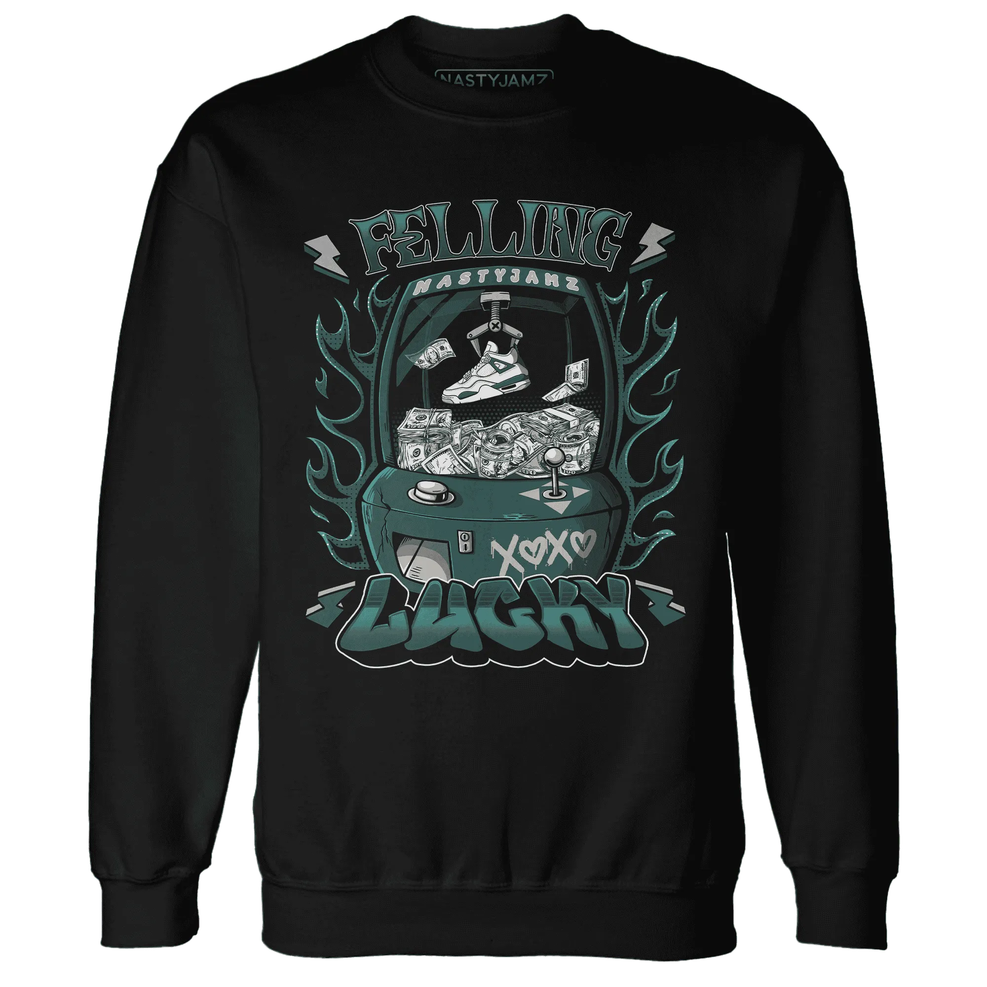 Oxidized-Green-4s-Sweatshirt-Match-Feeling-Lucky