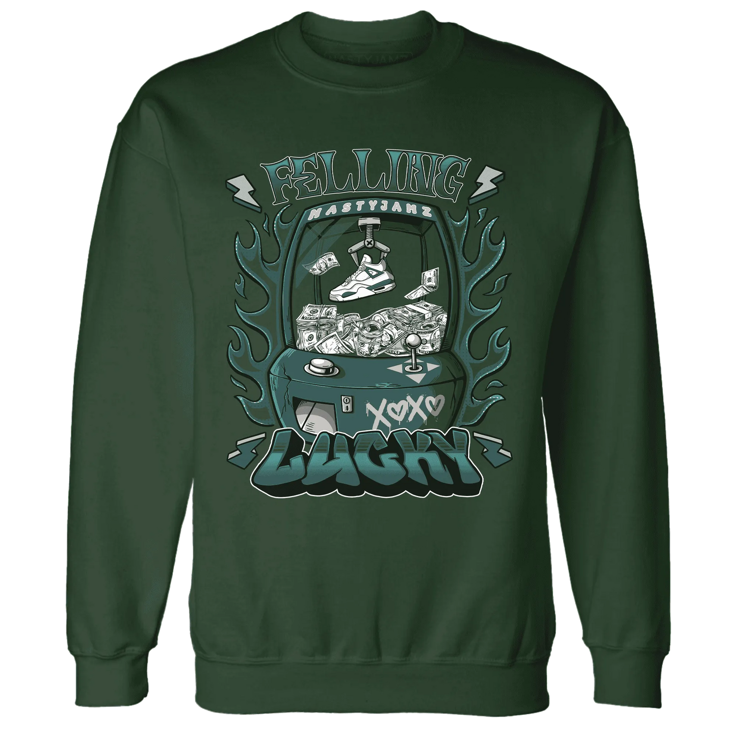 Oxidized-Green-4s-Sweatshirt-Match-Feeling-Lucky