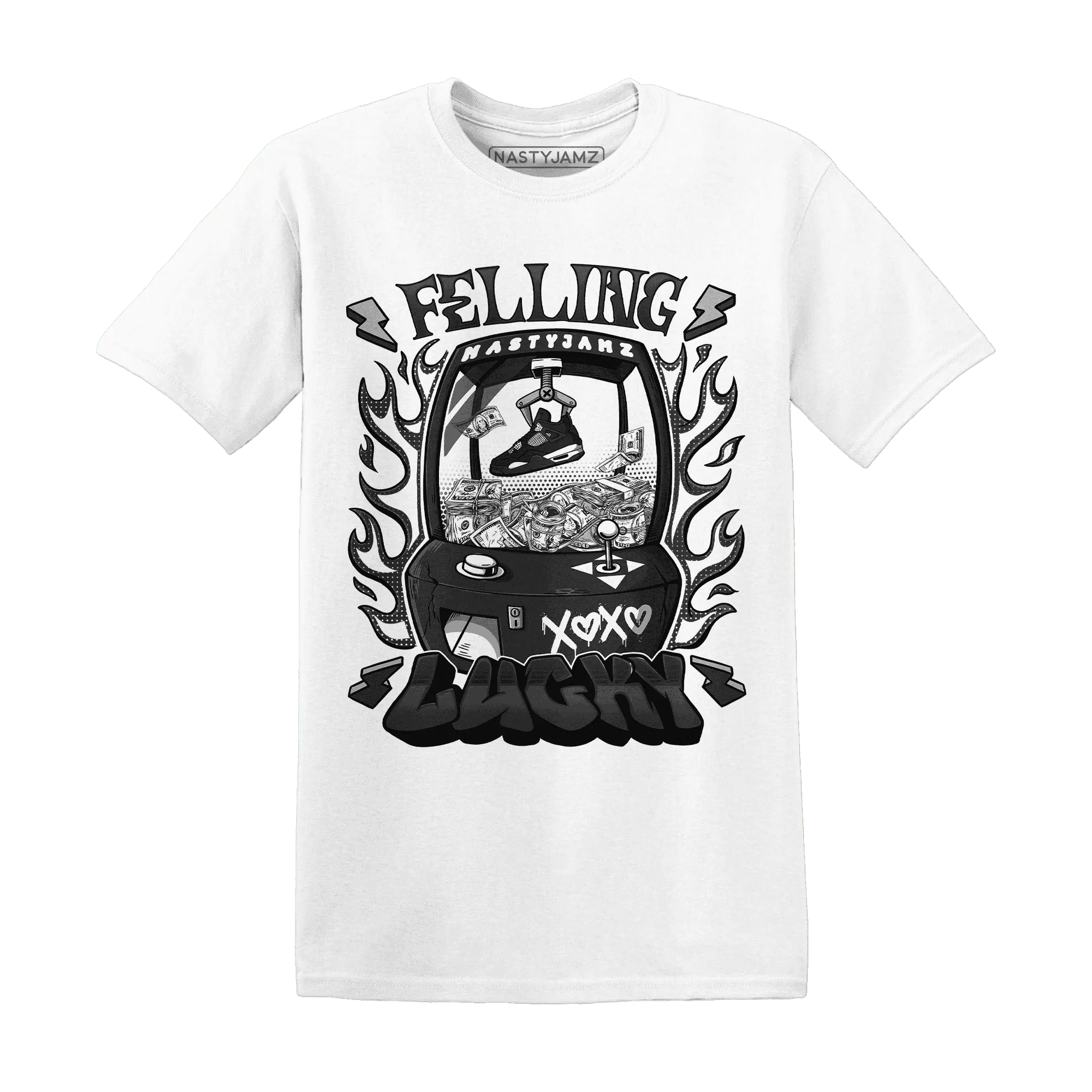 White-Thunder-4s-T-Shirt-Match-Feeling-Lucky