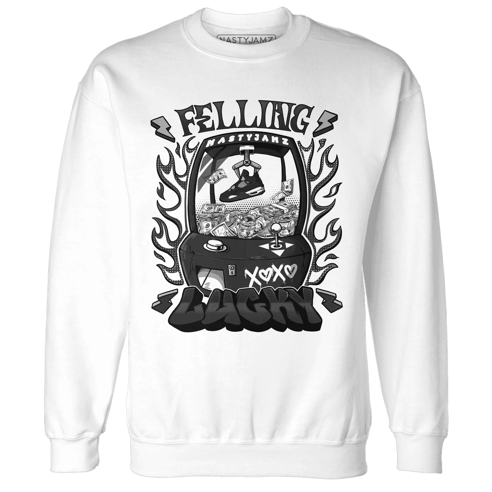 White-Thunder-4s-Sweatshirt-Match-Feeling-Lucky