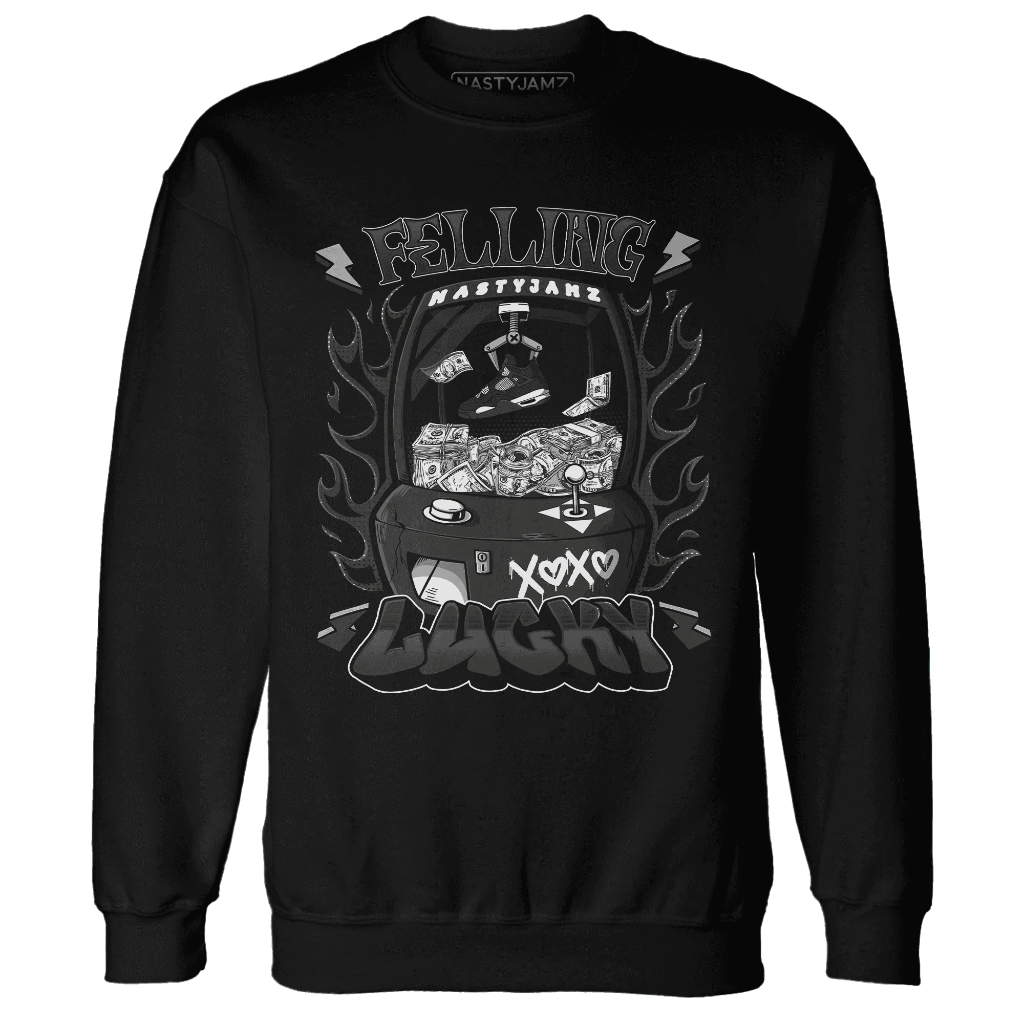White-Thunder-4s-Sweatshirt-Match-Feeling-Lucky