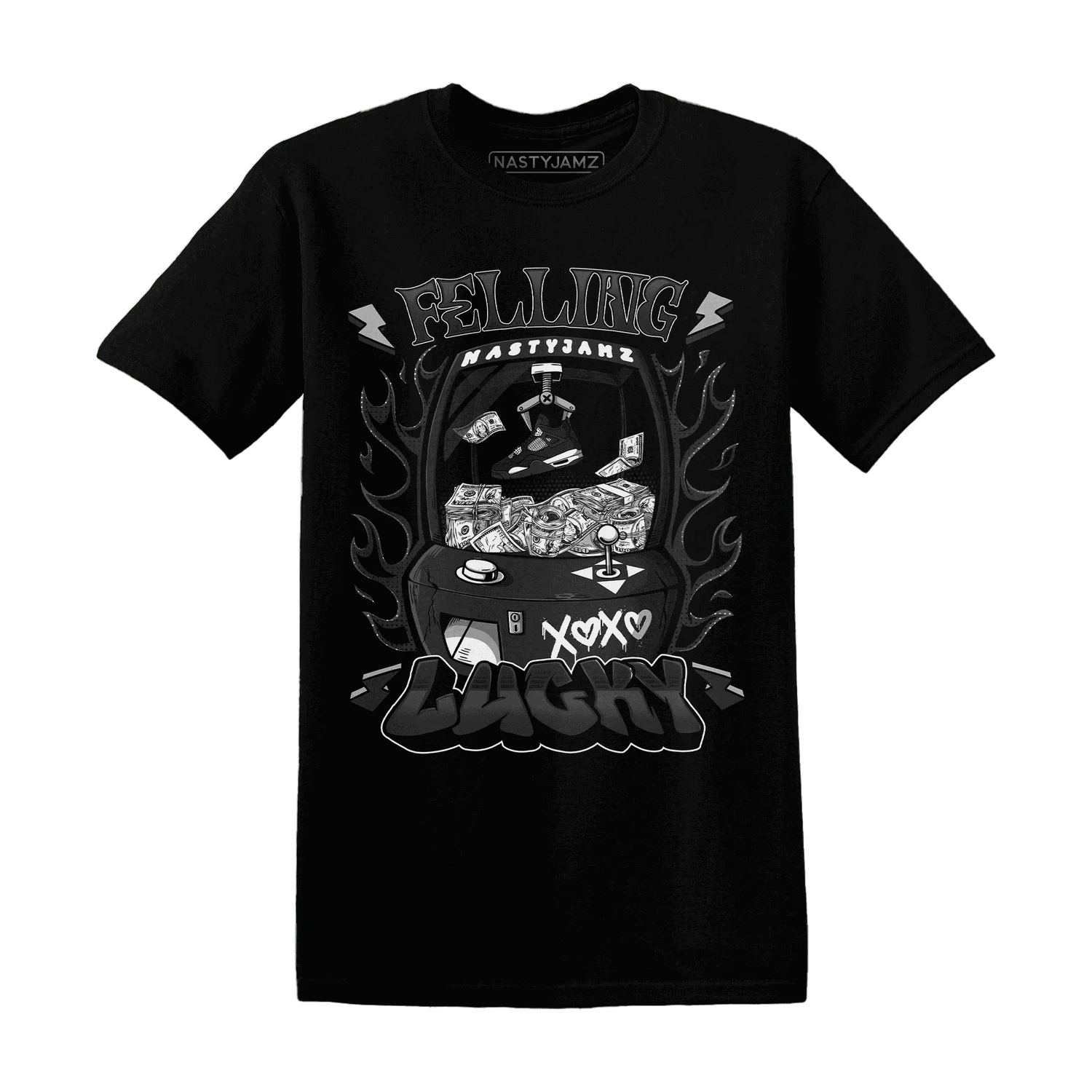 White-Thunder-4s-T-Shirt-Match-Feeling-Lucky