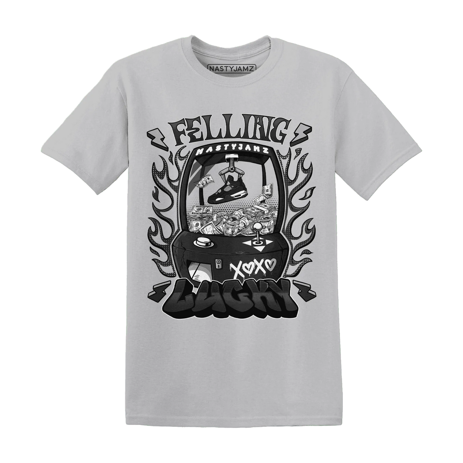 White-Thunder-4s-T-Shirt-Match-Feeling-Lucky