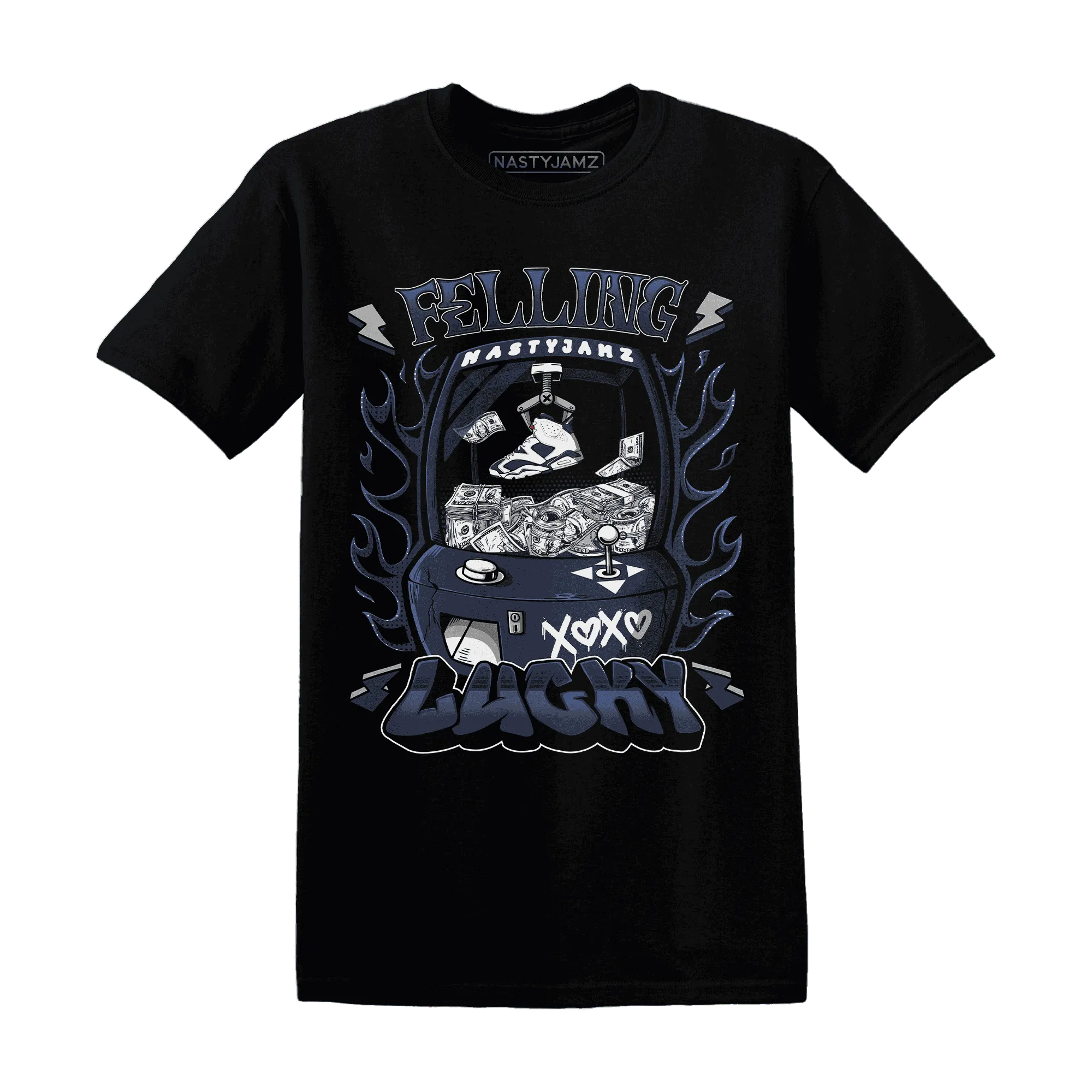 White-Navy-6s-T-Shirt-Match-Feeling-Lucky