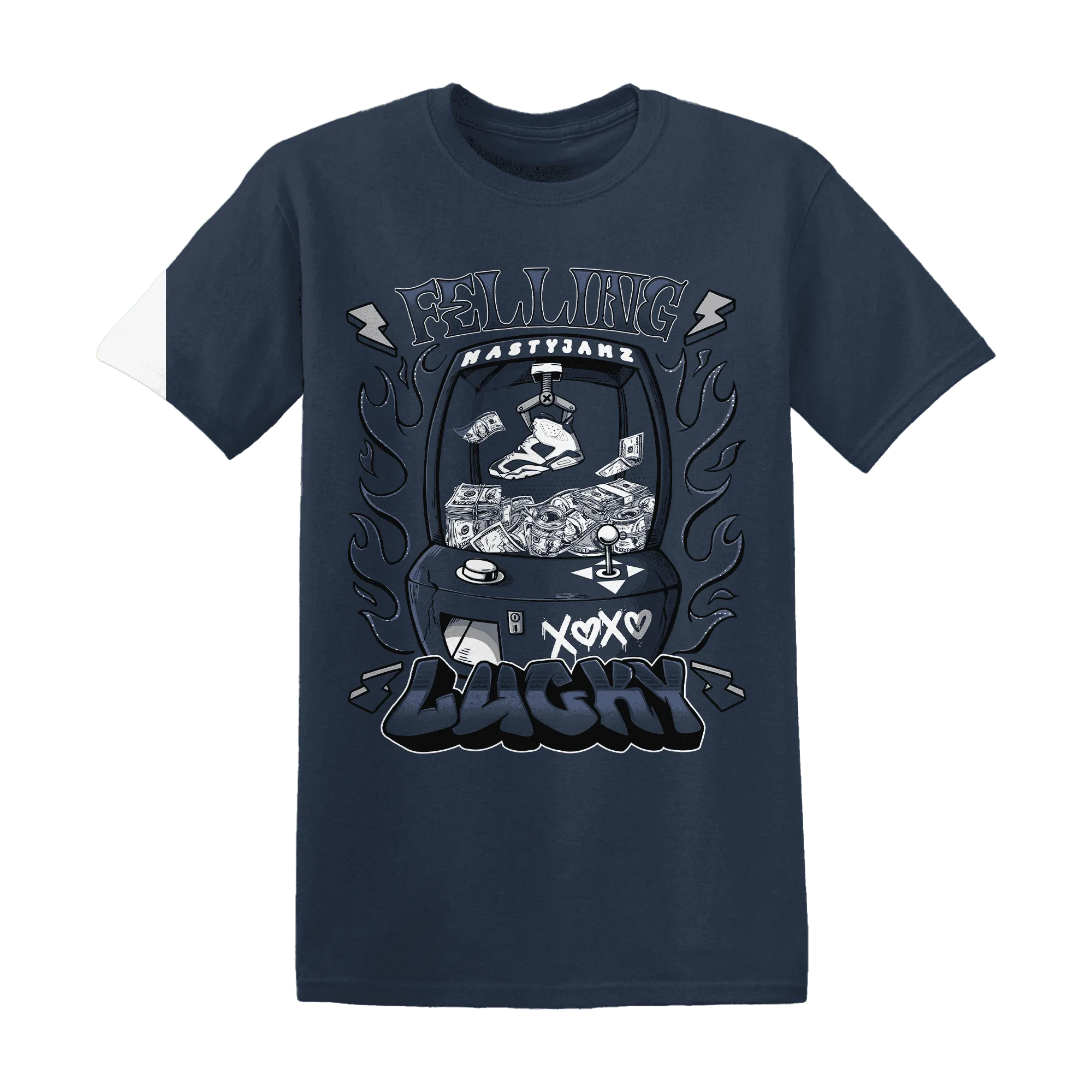 White-Navy-6s-T-Shirt-Match-Feeling-Lucky