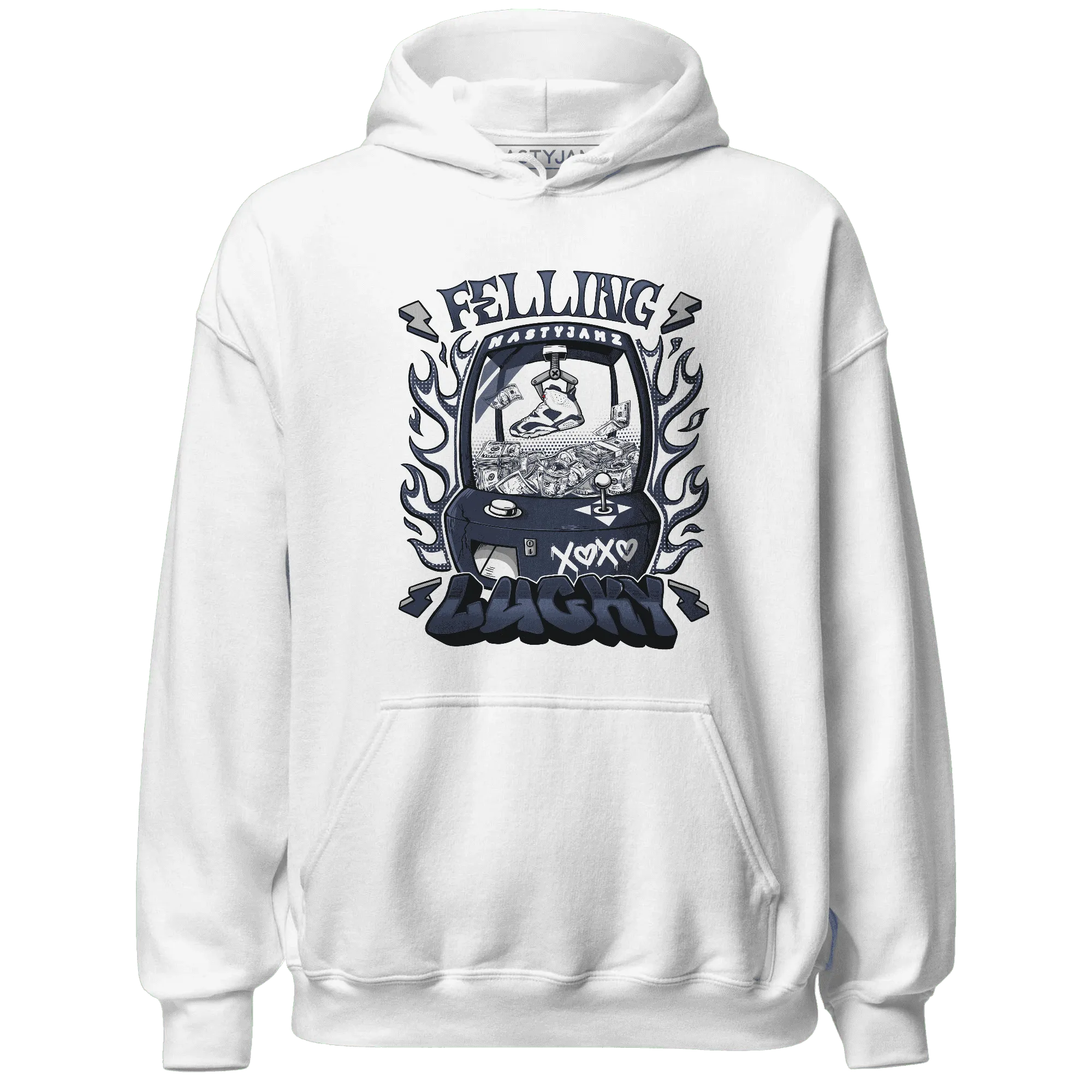 White-Navy-6s-Hoodie-Match-Feeling-Lucky