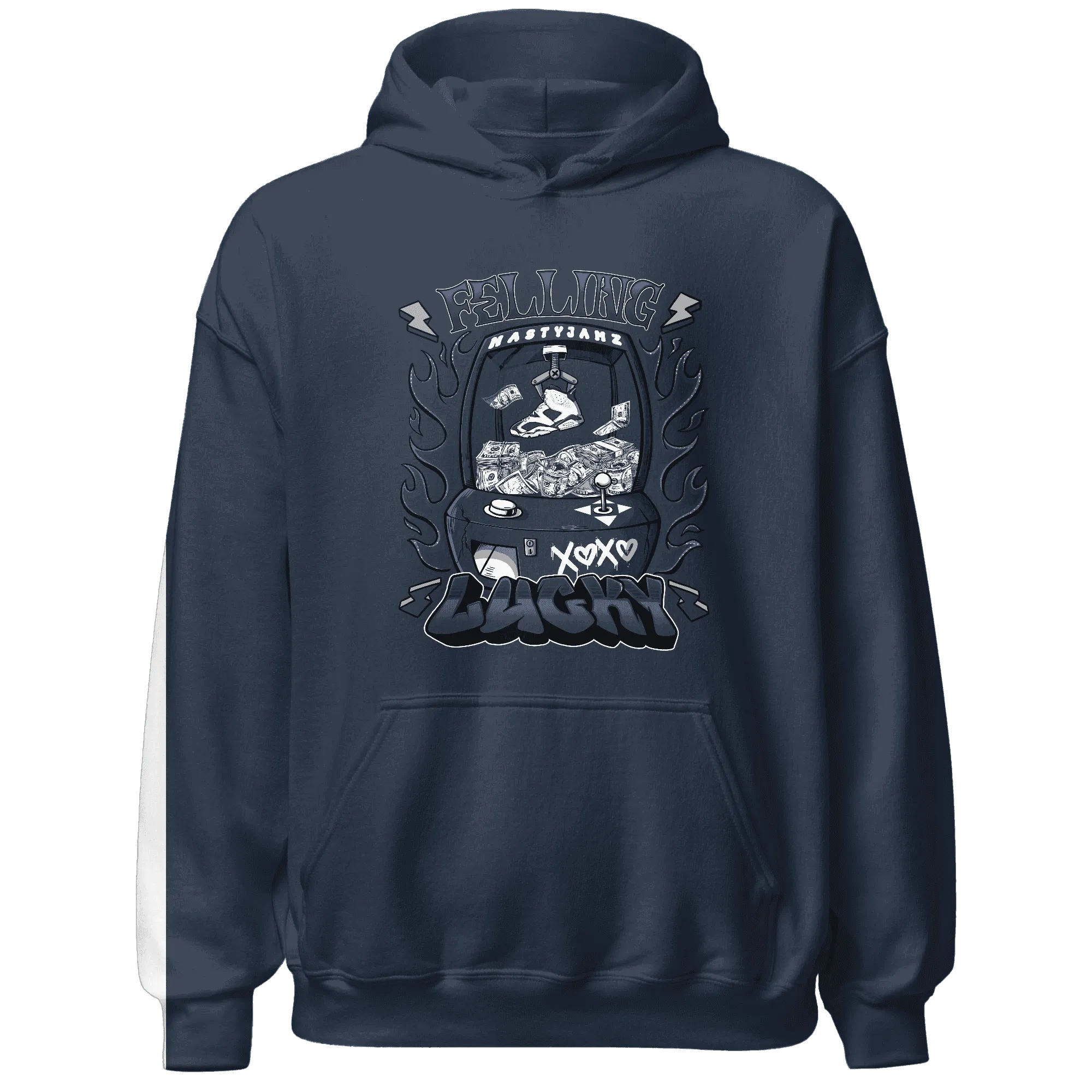 White-Navy-6s-Hoodie-Match-Feeling-Lucky