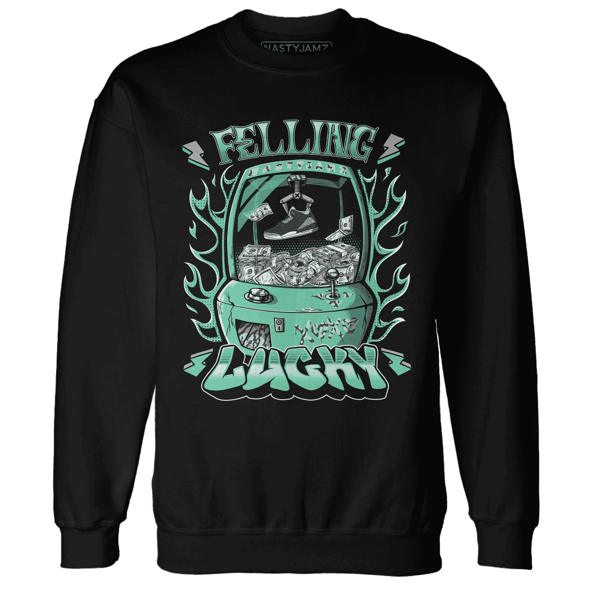 Green-Glow-3s-Sweatshirt-Match-Feeling-Lucky