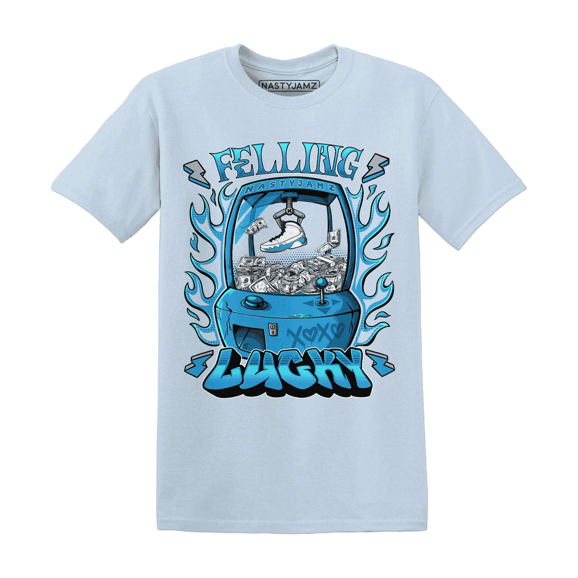 Powder-Blue-9s-T-Shirt-Match-Feeling-Lucky