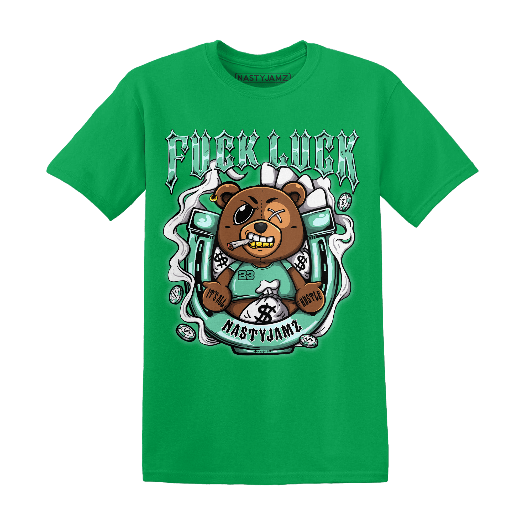 High OG Green Glow 1s T Shirt Match F Luck BER - NastyJamz