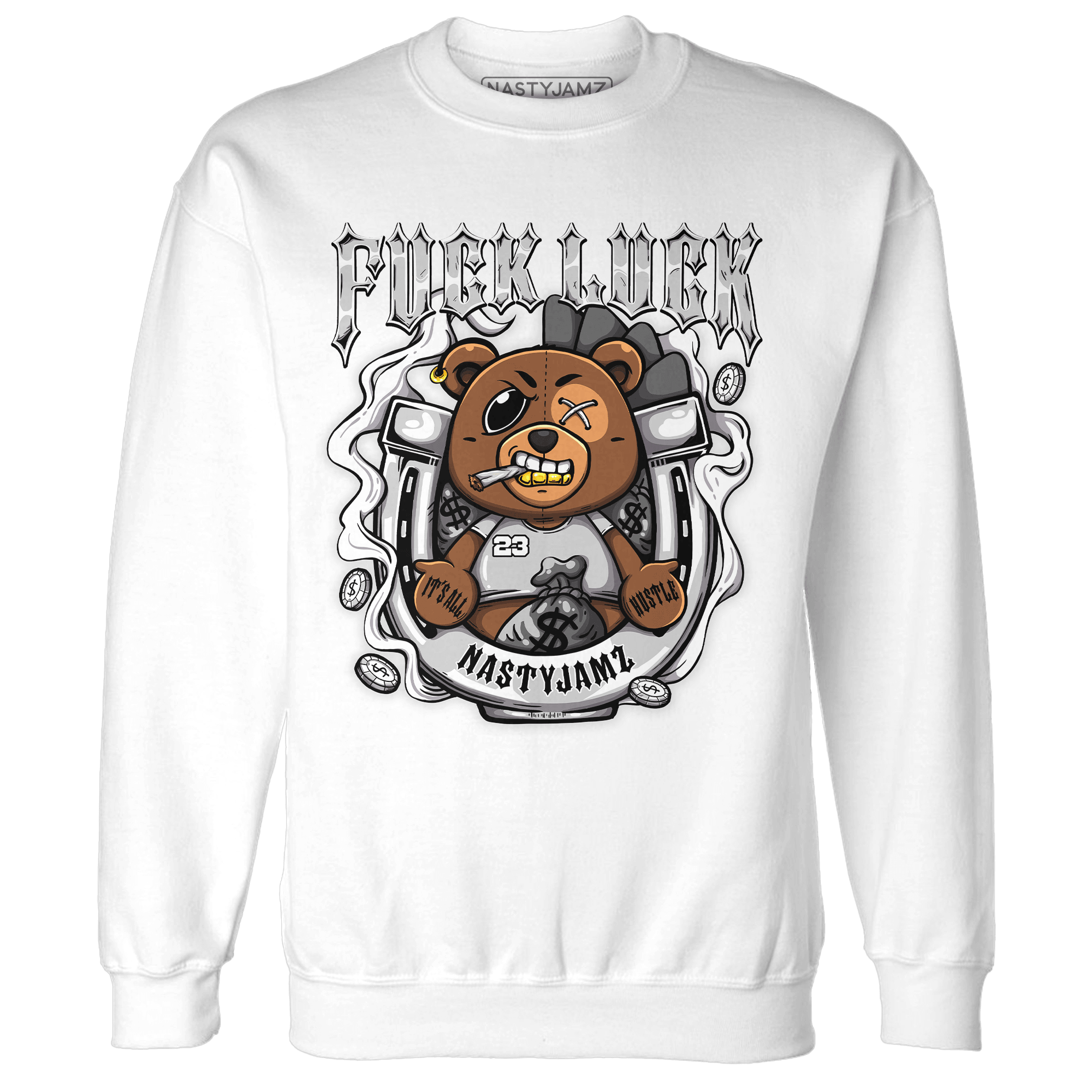 Retro High OG Black White 1s Sweatshirt Match F Luck BER - NastyJamz