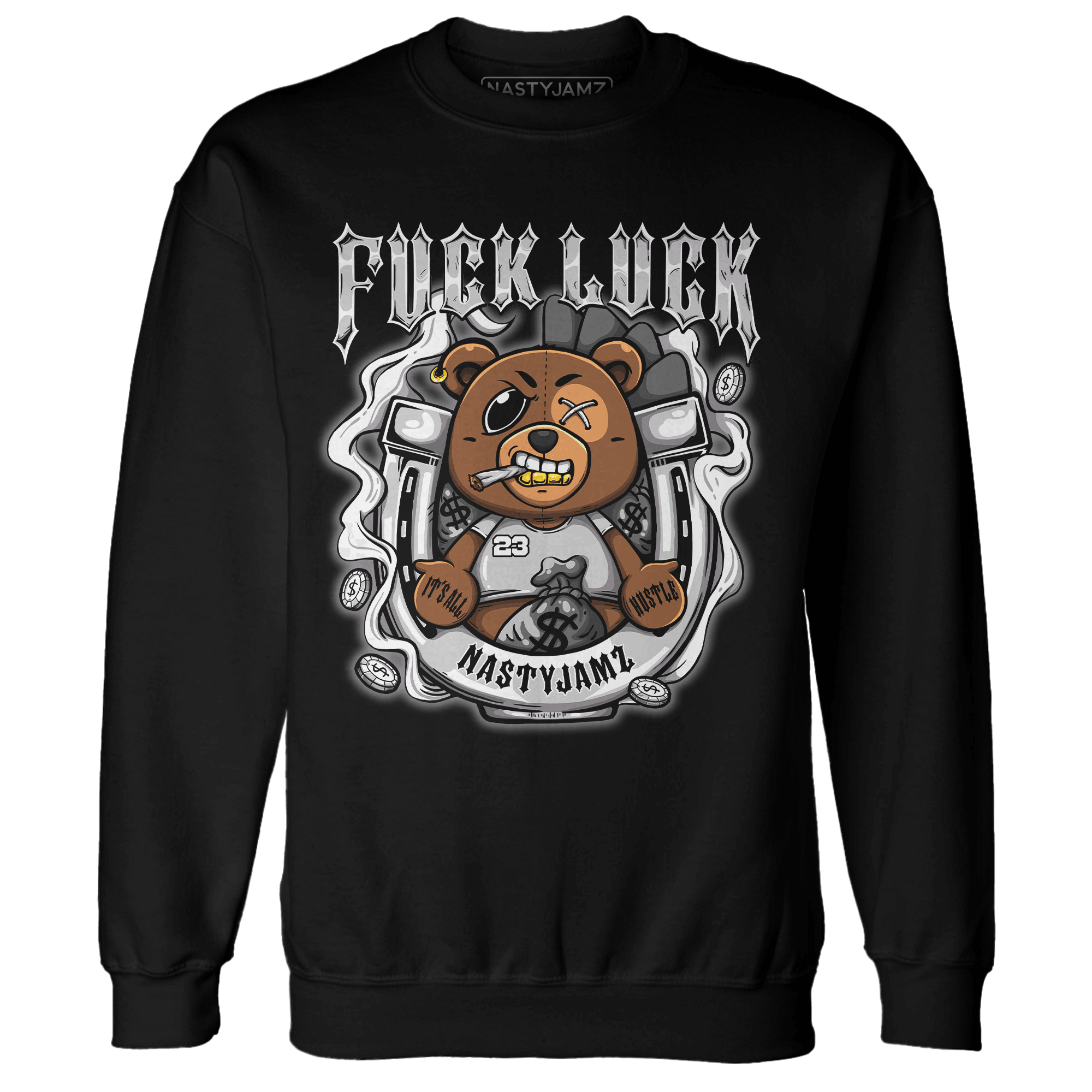 Retro High OG Black White 1s Sweatshirt Match F Luck BER - NastyJamz