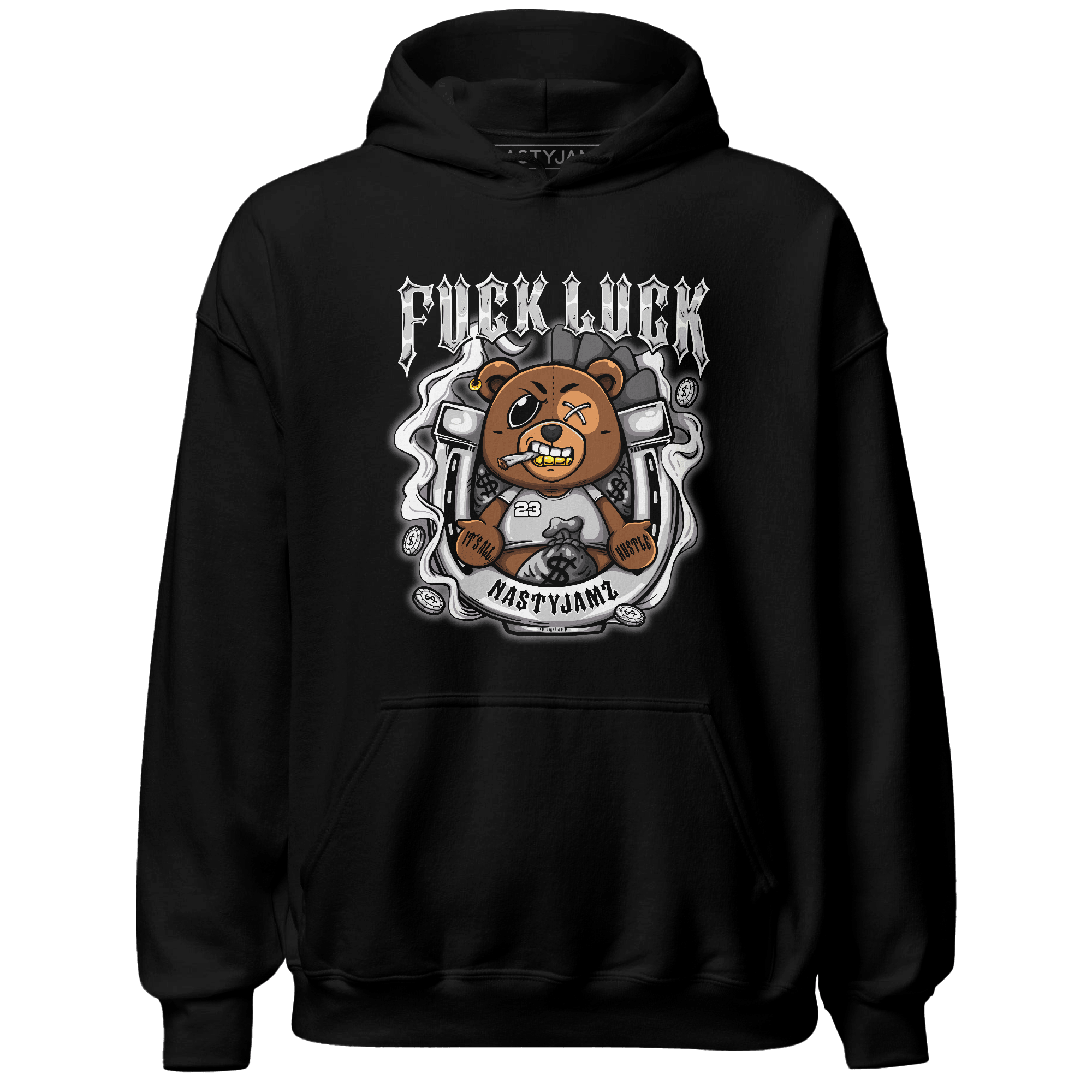Retro High OG Black White 1s Hoodie Match F Luck BER - NastyJamz