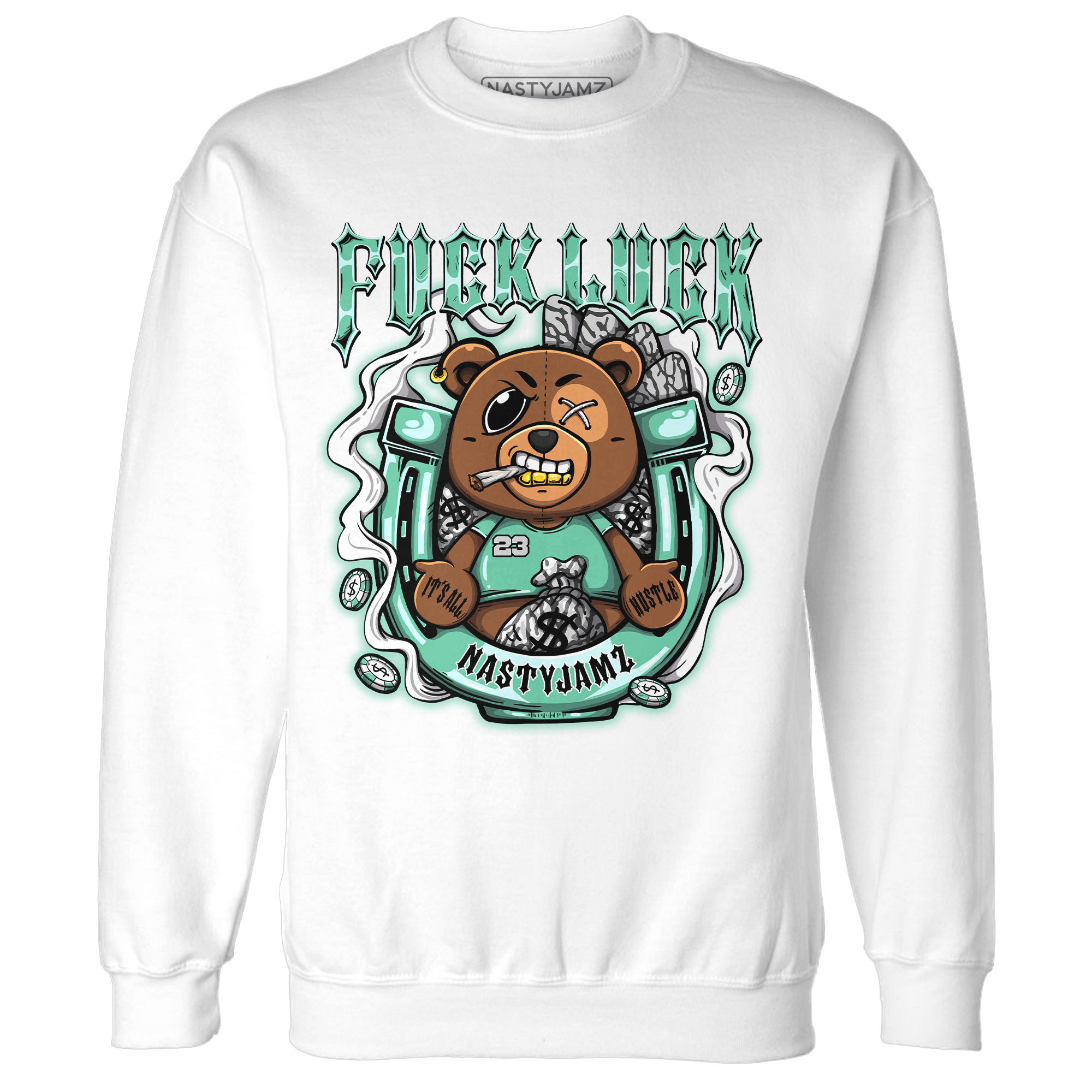 Green Glow 3s Sweatshirt Match F Luck BER - NastyJamz
