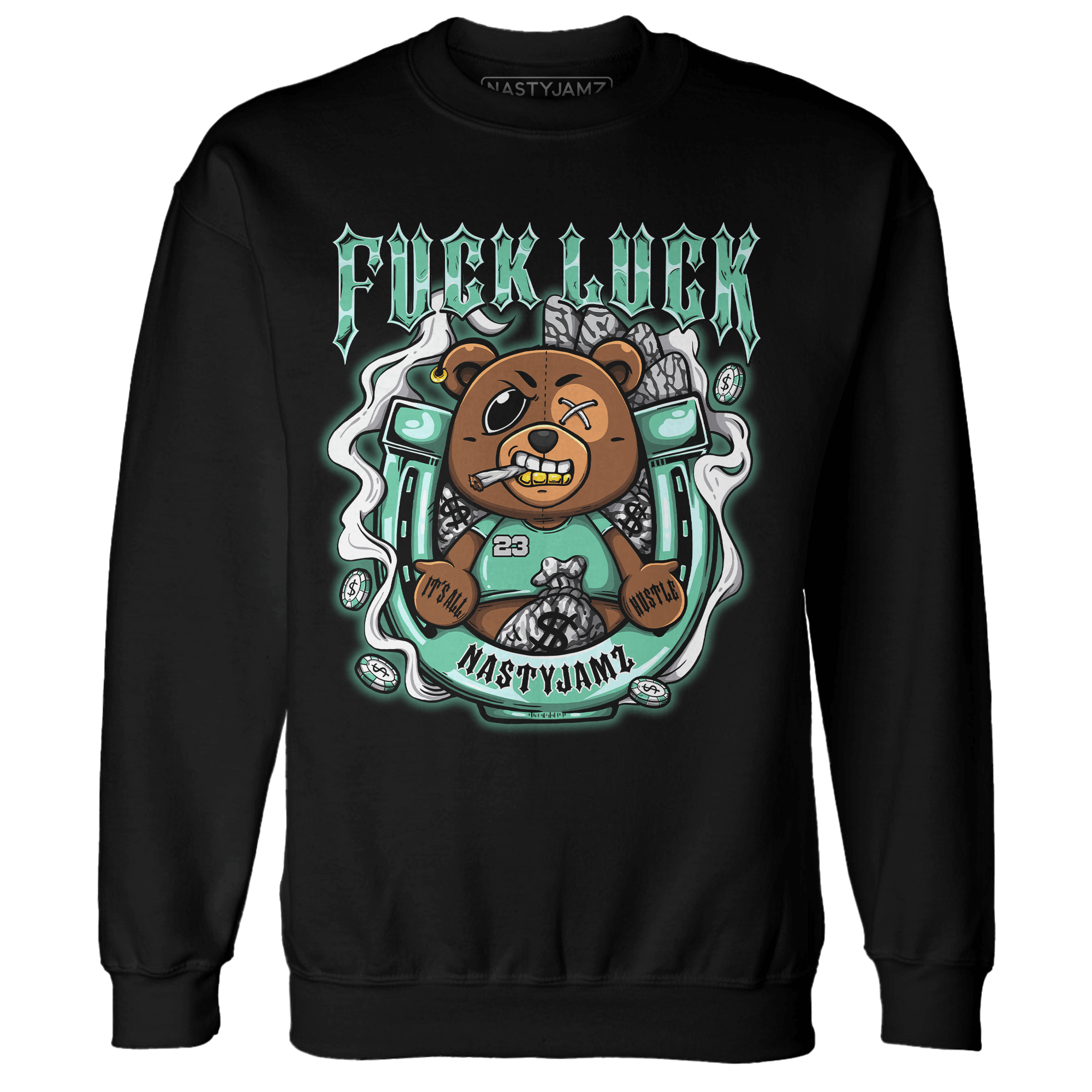 Green Glow 3s Sweatshirt Match F Luck BER - NastyJamz
