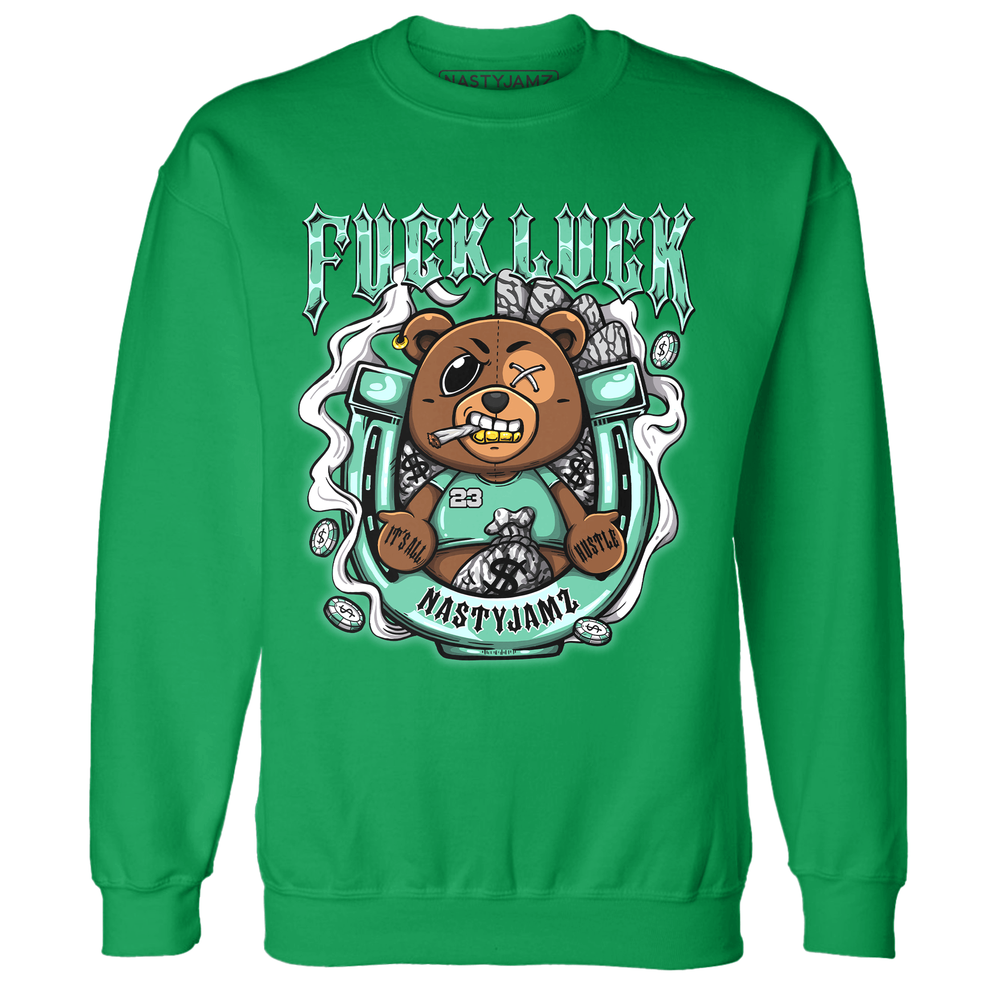 Green Glow 3s Sweatshirt Match F Luck BER - NastyJamz