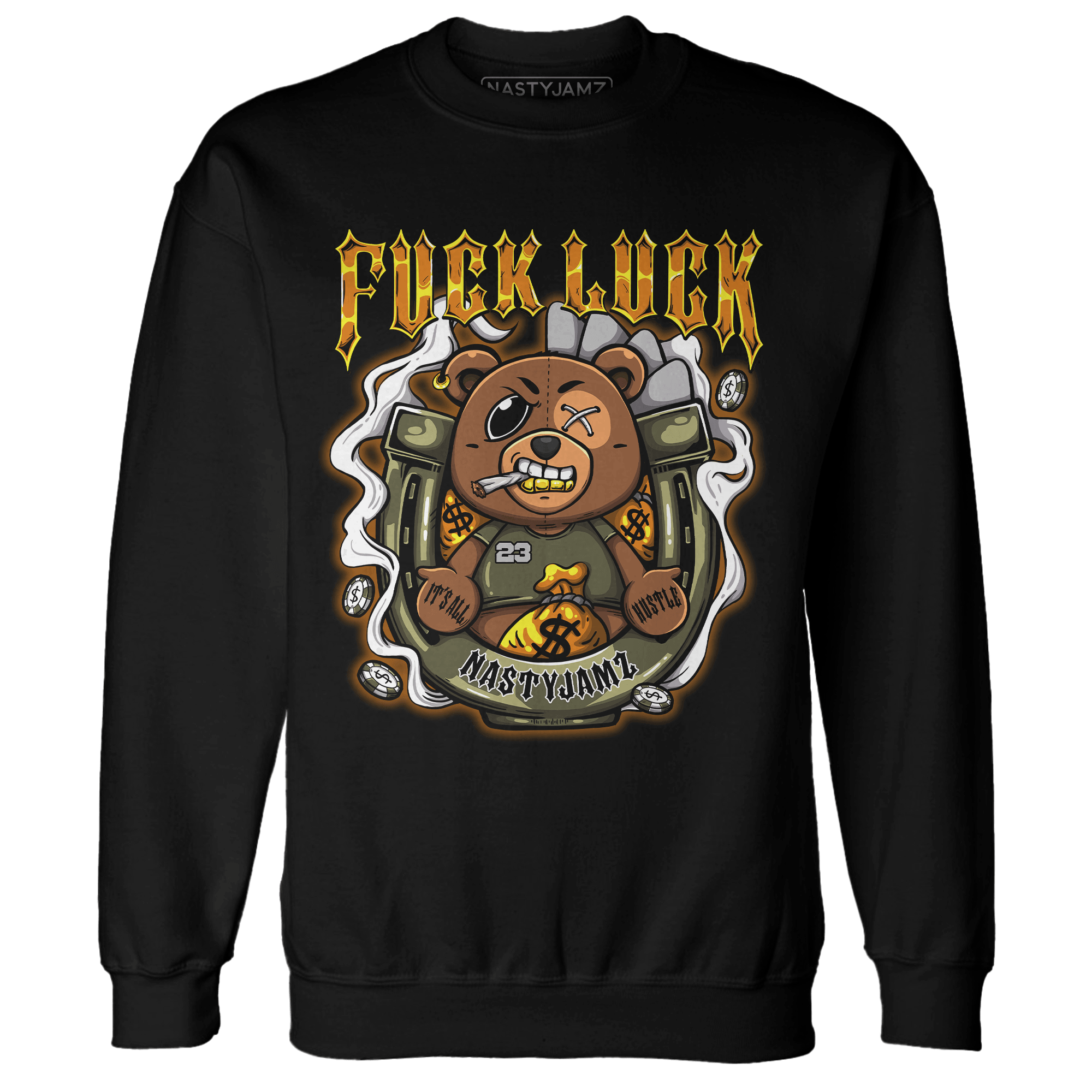 Olive 5s Sweatshirt Match F Luck BER - NastyJamz