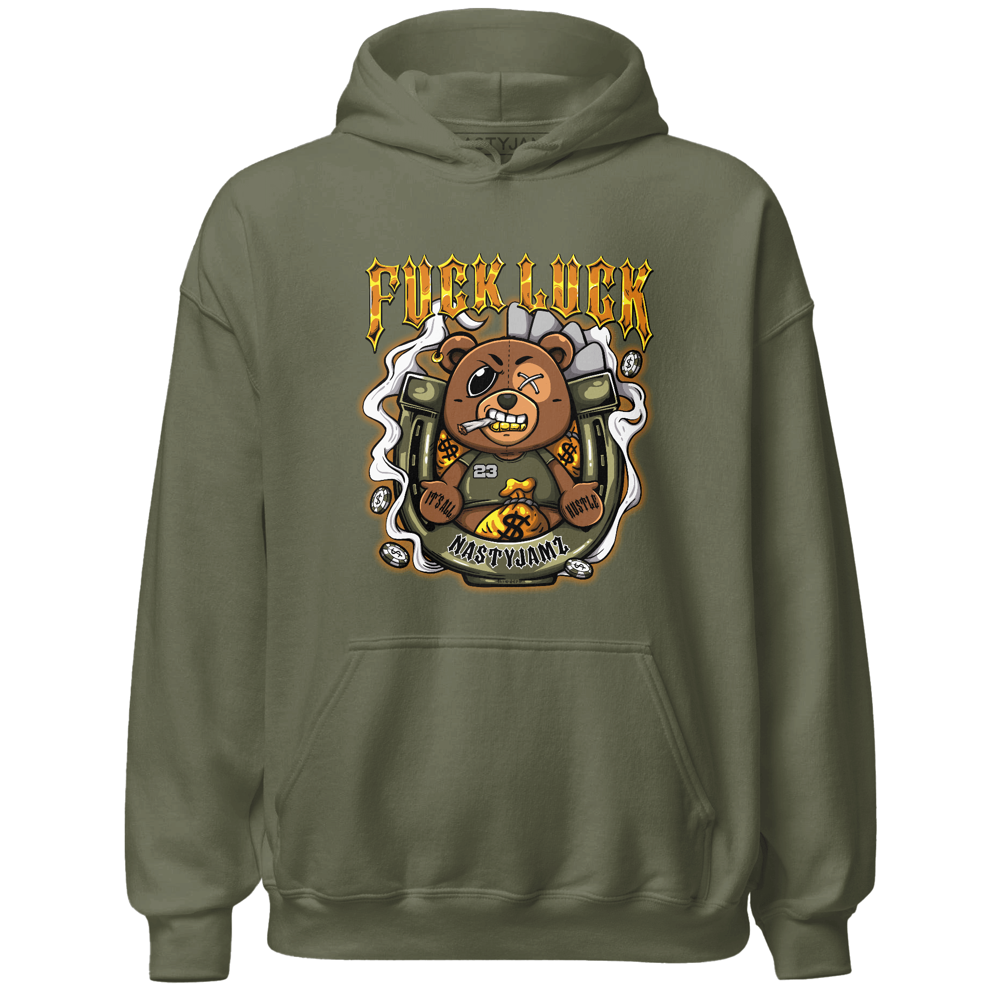 Olive 5s Hoodie Match F Luck BER - NastyJamz