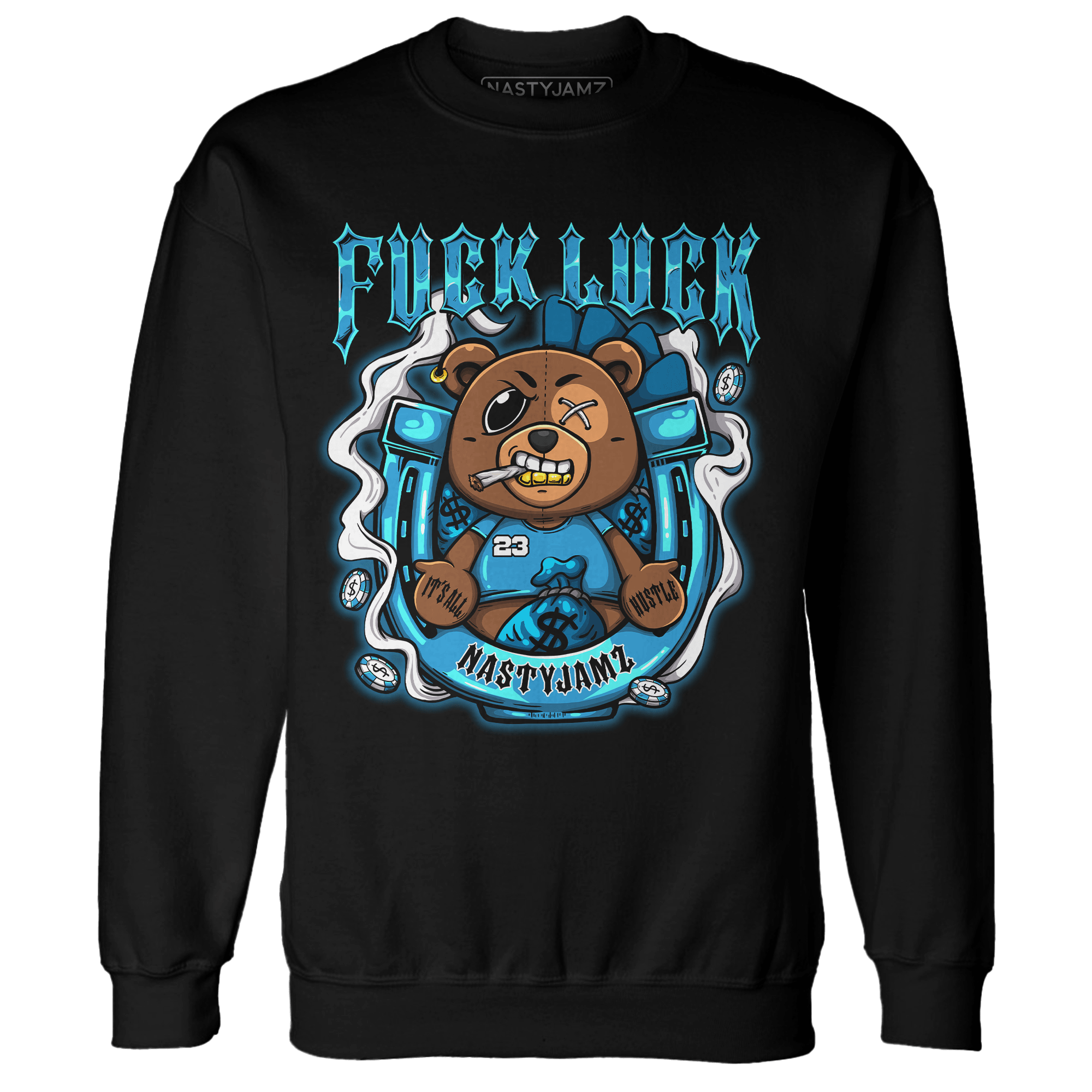 Powder Blue 9s Sweatshirt Match F Luck BER - NastyJamz