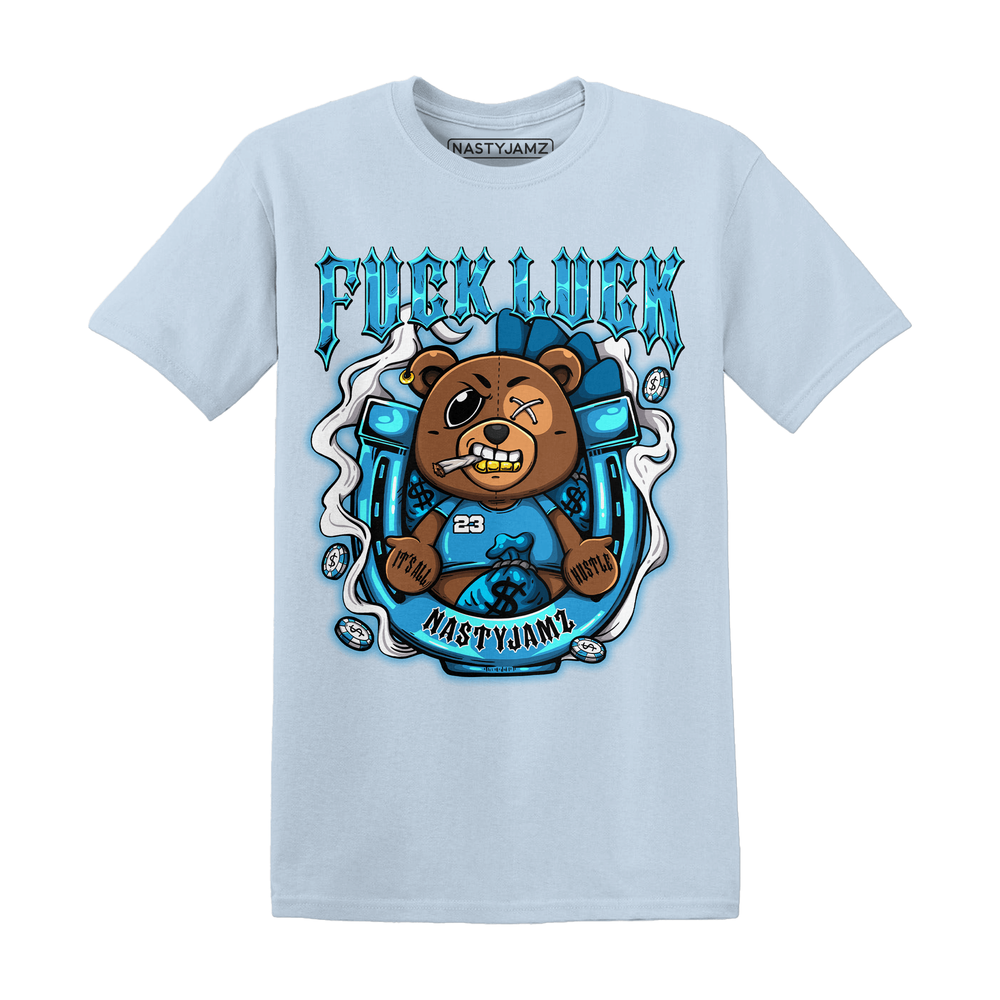 Powder Blue 9s T Shirt Match F Luck BER - NastyJamz