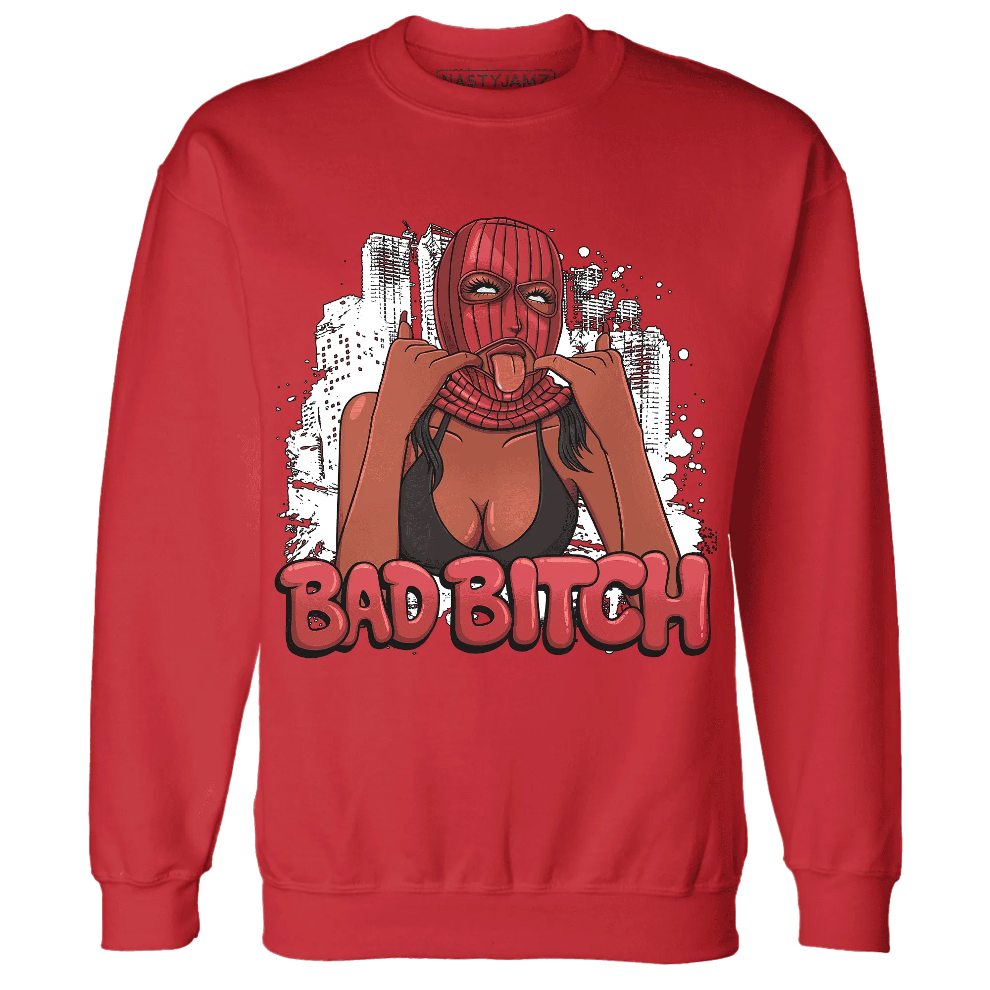 Black-Toe-Reimagined-Red-White-1s-Sweatshirt-Match-Gangster-Bad-Bitch