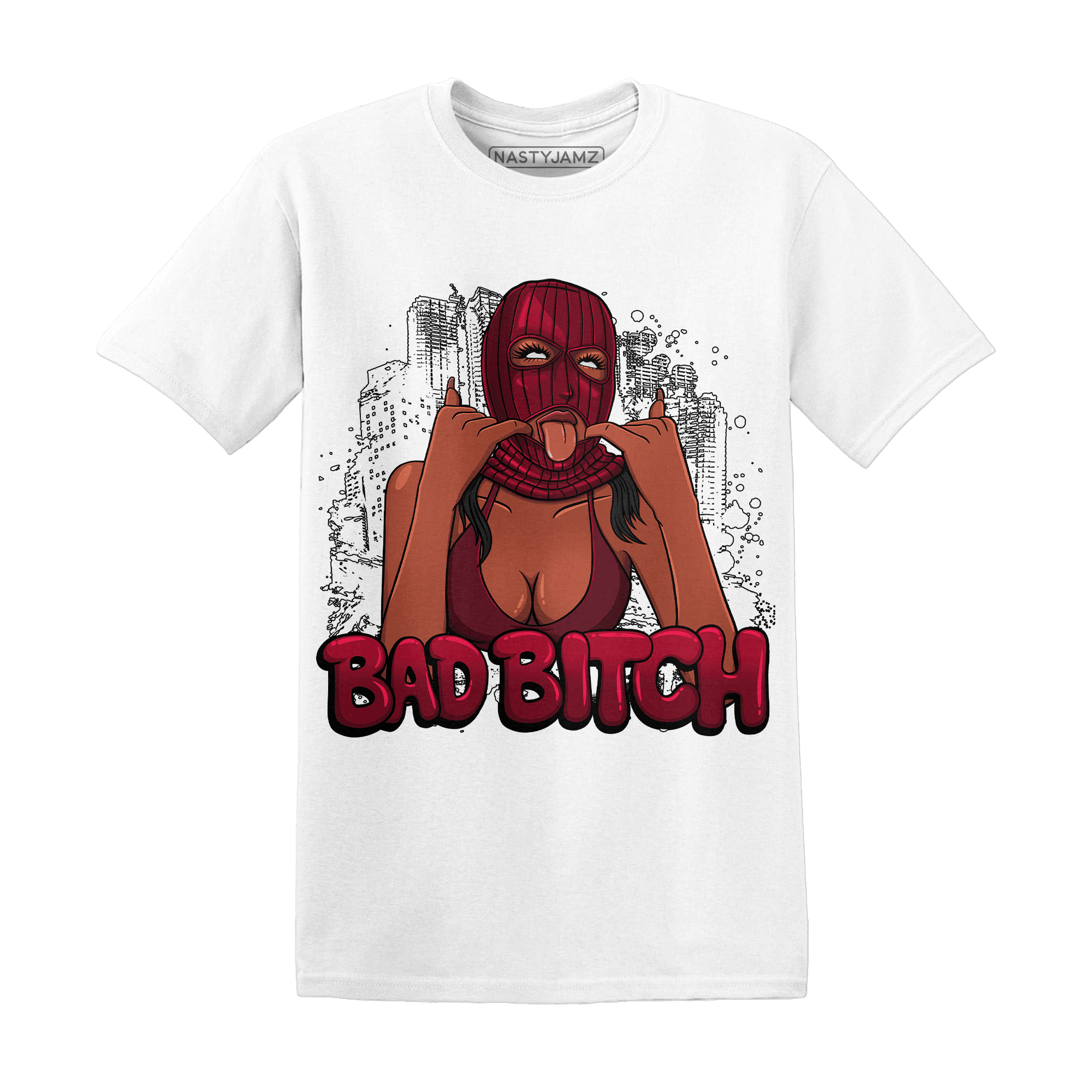 High White Team Red 1s T Shirt Gangster Bad Bitch - NastyJamz