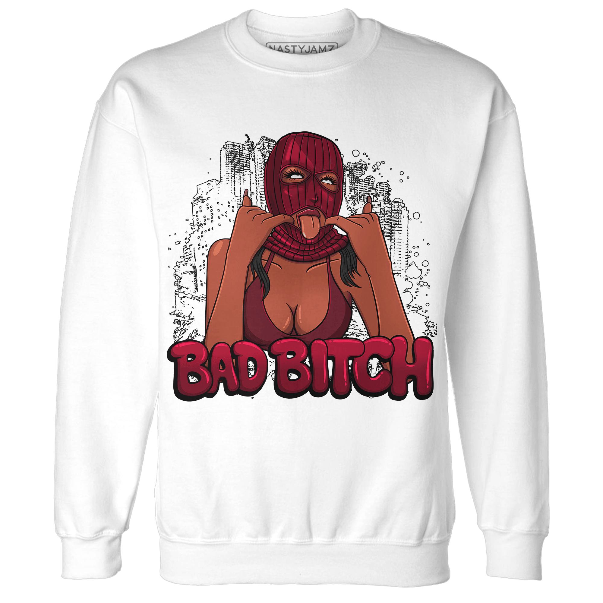 High White Team Red 1s Sweatshirt Match Gangster Bad Bitch - NastyJamz