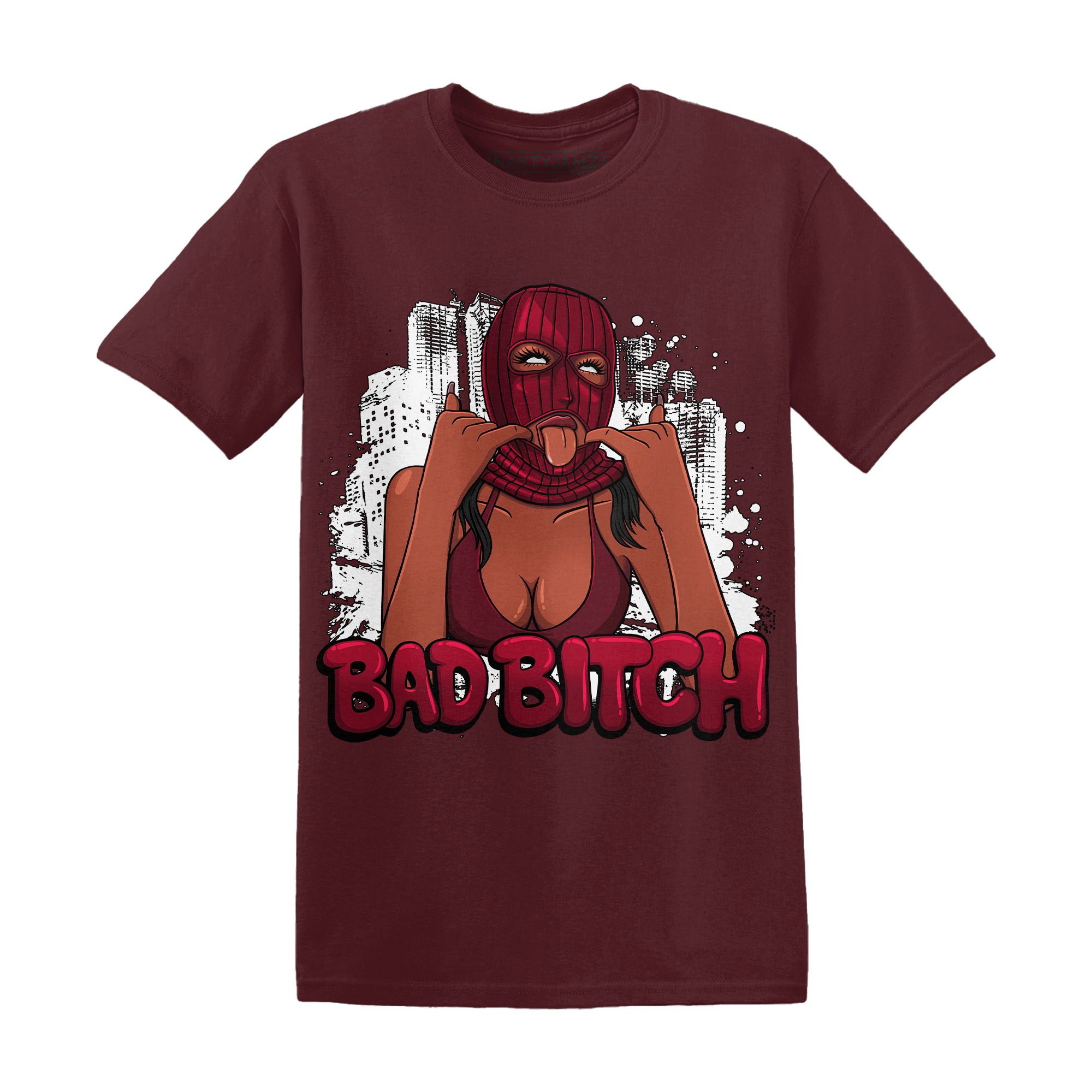 High White Team Red 1s T Shirt Gangster Bad Bitch - NastyJamz
