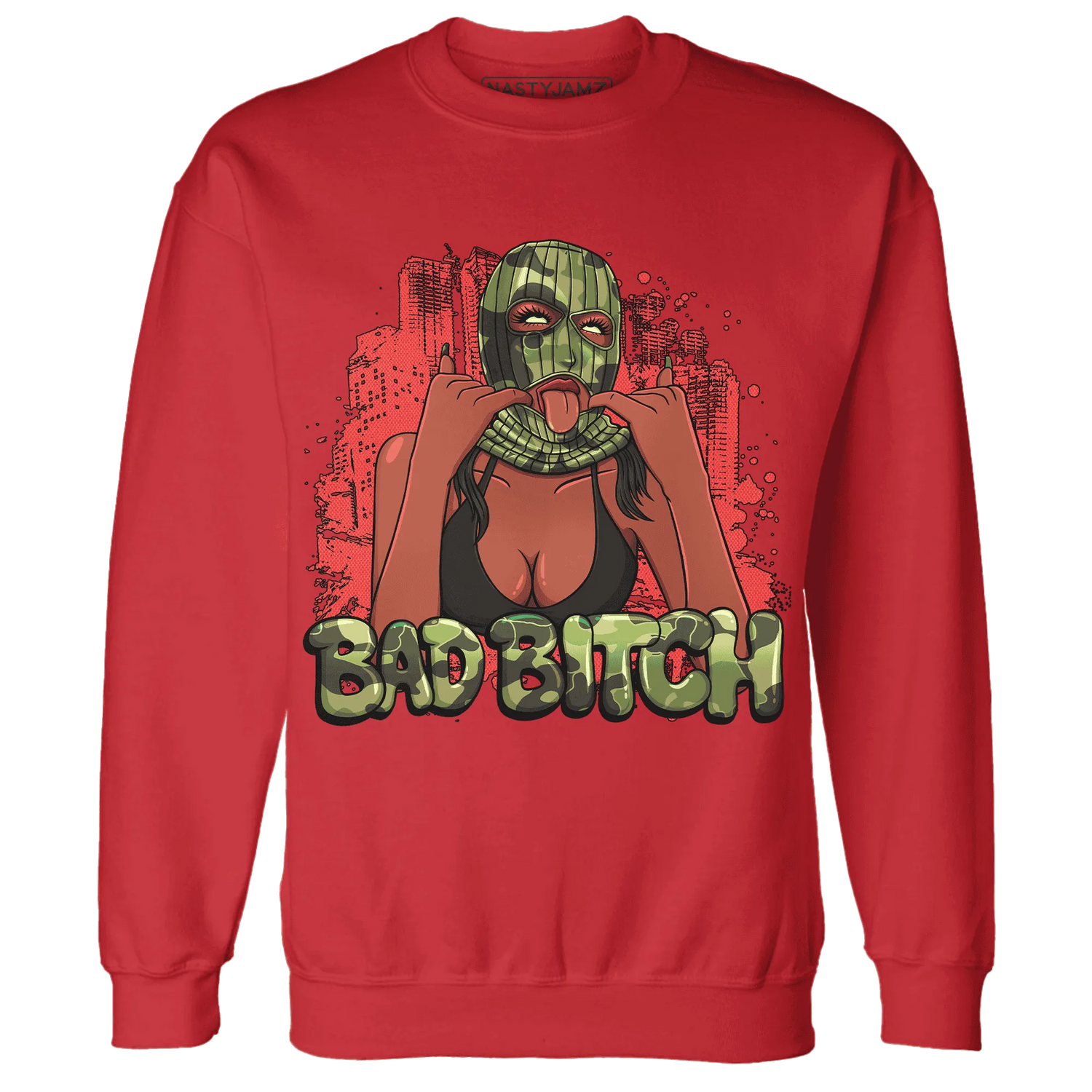 AM-90-Dark-Sage-Solar-Red-Sweatshirt-Match-Gangster-Bad-Bitch