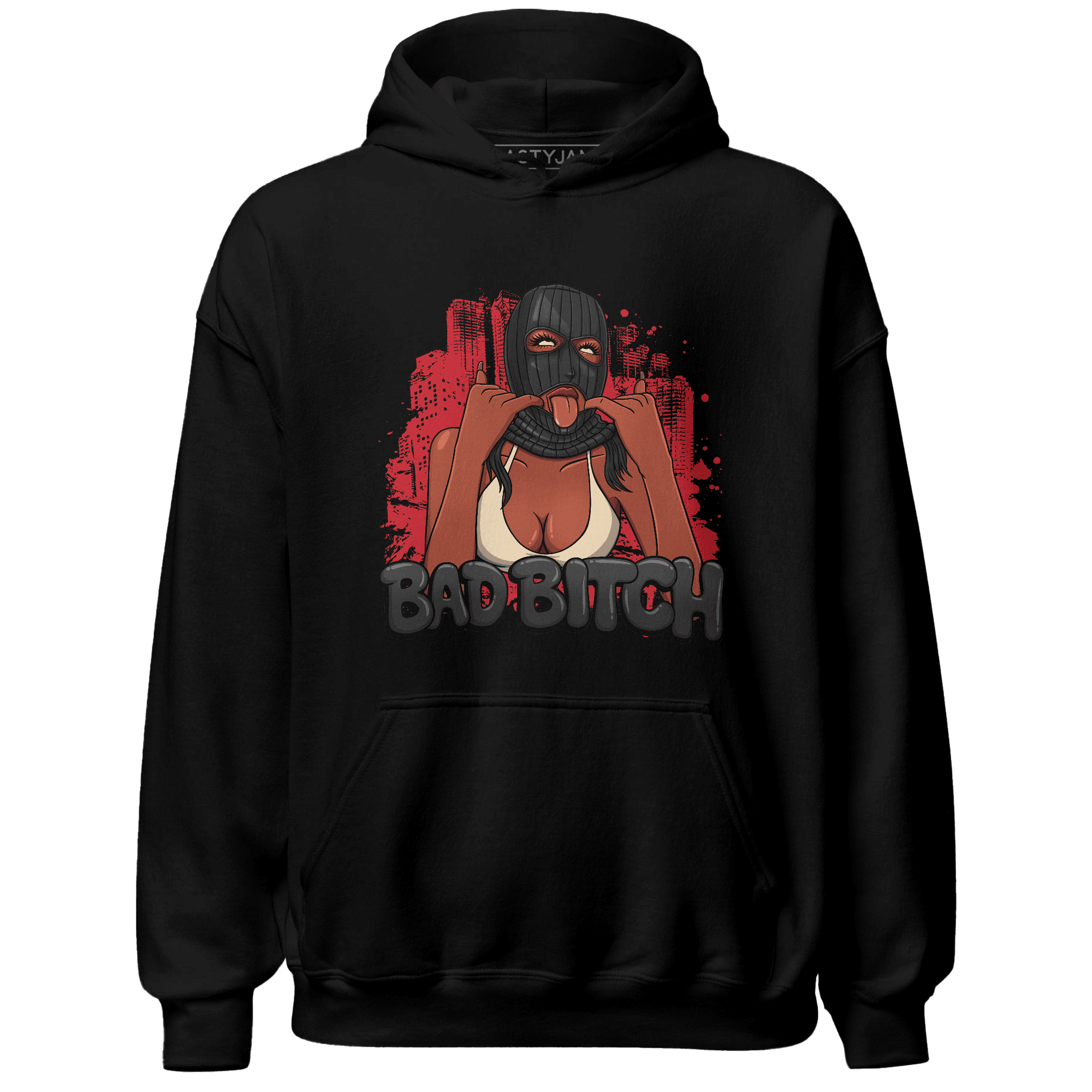 Jumman Jack University Red Hoodie Match Gangster Bad Bitch - NastyJamz
