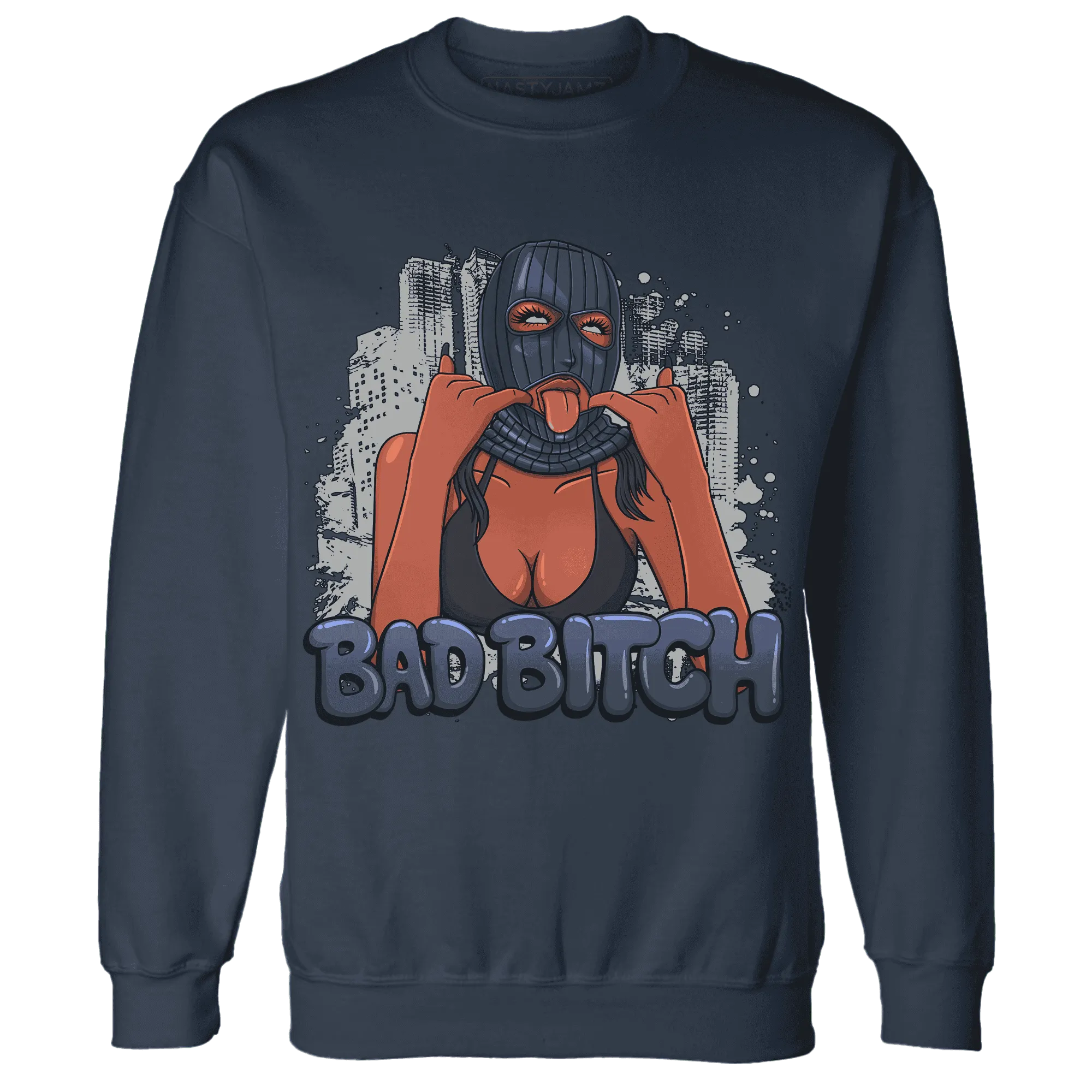VaporMax-Plus-Midnight-Navy-White-Metallic-Silver-Sweatshirt-Match-Gangster-Bad-Bitch
